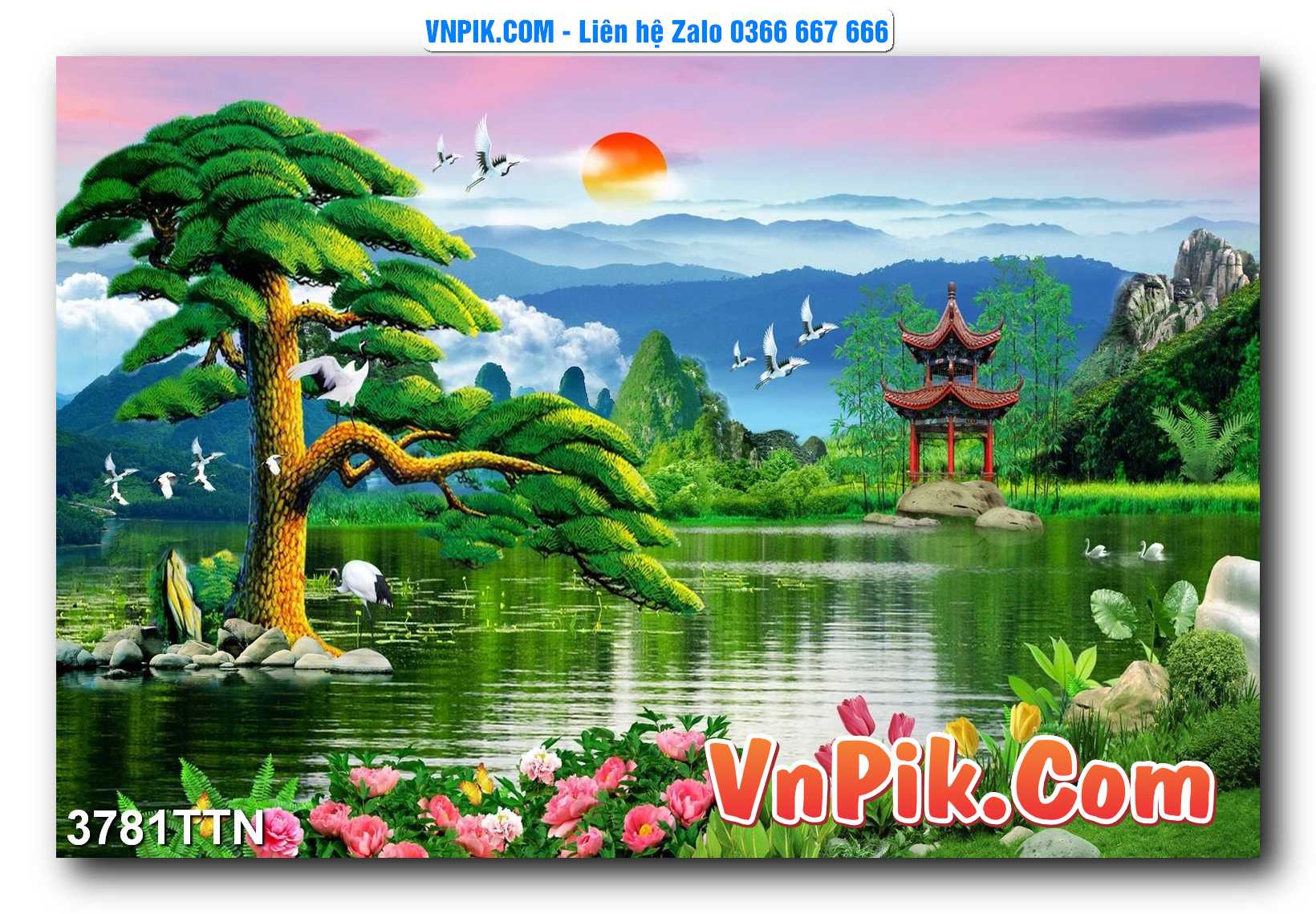 Tranh thác nước – Tranh phong thủy – Tranh treo tường mã 3781TTN