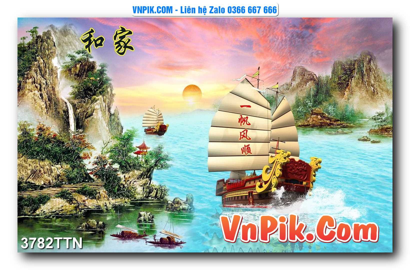 Tranh thác nước – Tranh phong thủy – Tranh treo tường mã 3782TTN