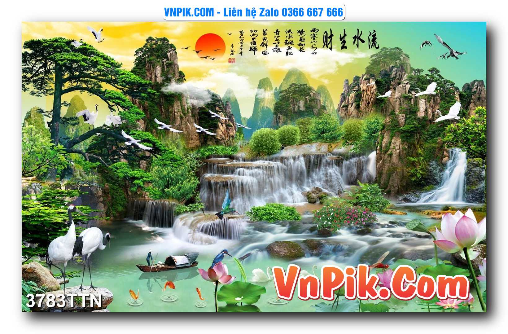 Tranh thác nước – Tranh phong thủy – Tranh treo tường mã 3783TTN