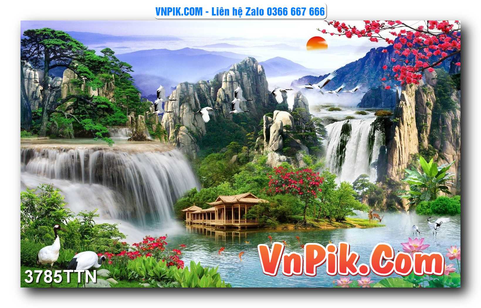 Tranh thác nước – Tranh phong thủy – Tranh treo tường mã 3785TTN