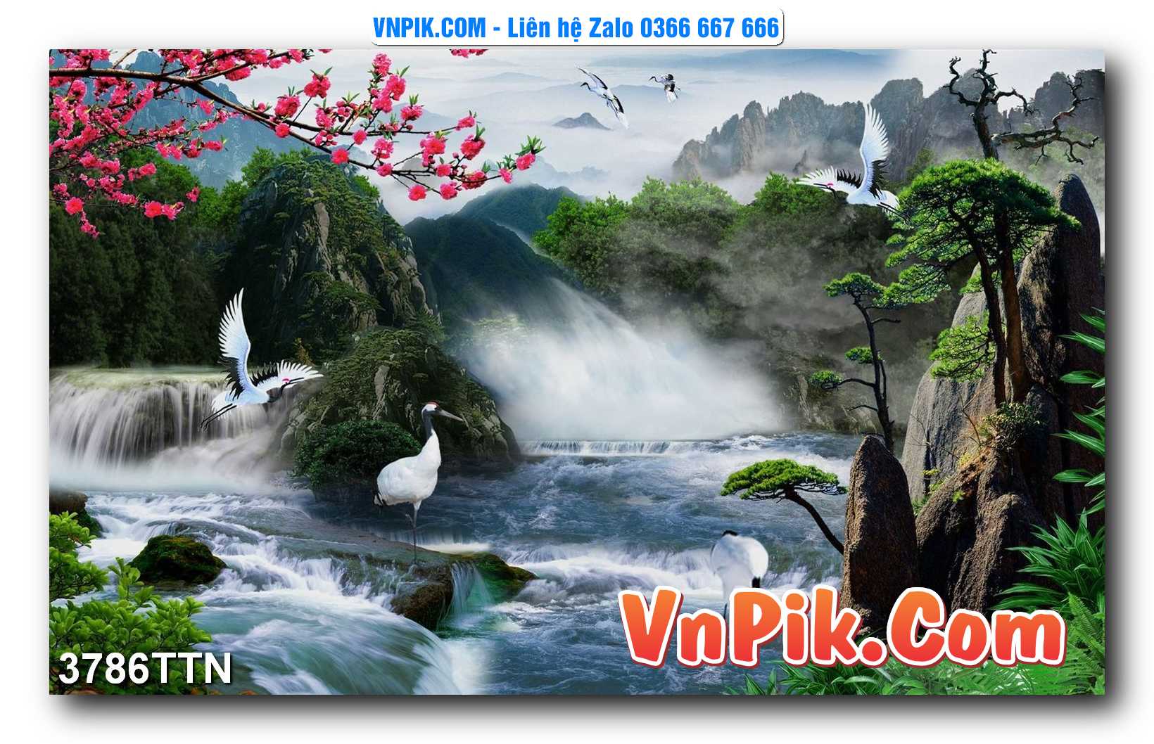 Tranh thác nước – Tranh phong thủy – Tranh treo tường mã 3786TTN