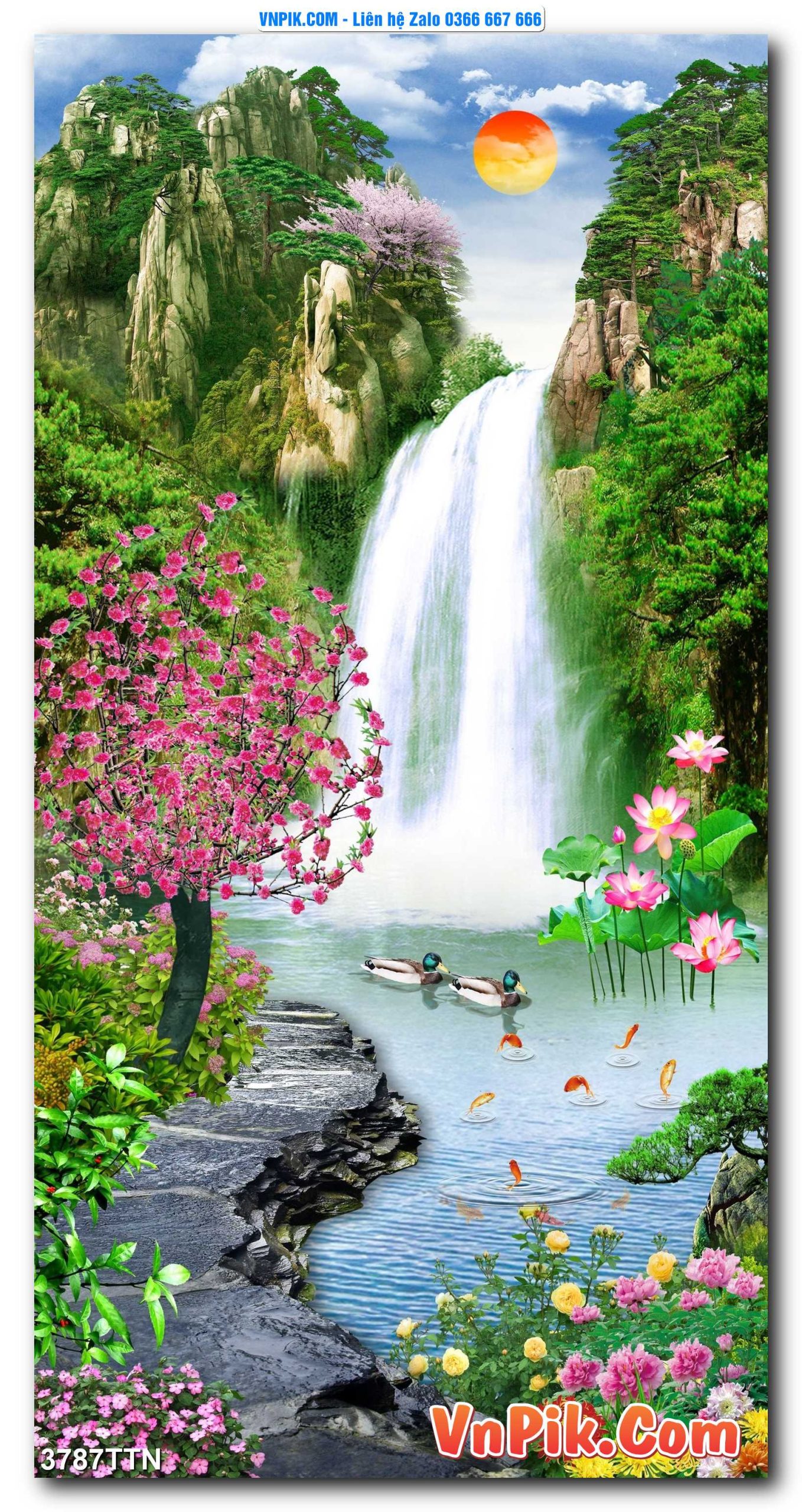 Tranh thác nước – Tranh phong thủy – Tranh treo tường mã 3787TTN