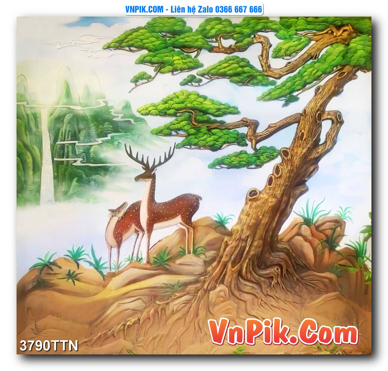 Tranh thác nước – Tranh phong thủy – Tranh treo tường mã 3790TTN