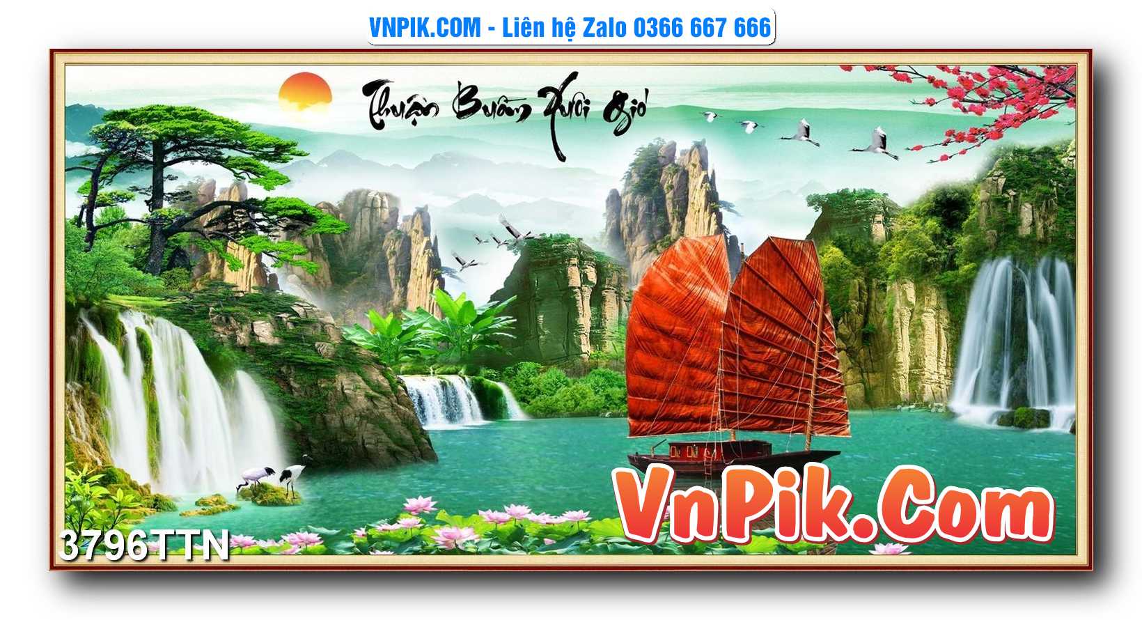 Tranh thác nước – Tranh phong thủy – Tranh treo tường mã 3796TTN