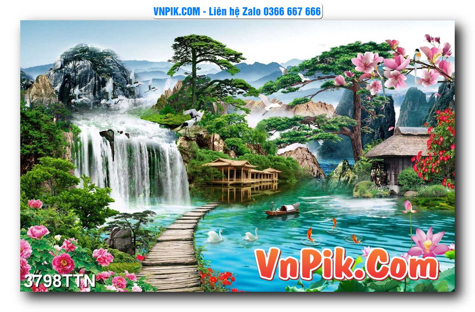 Tranh thác nước – Tranh phong thủy – Tranh treo tường mã 3798TTN