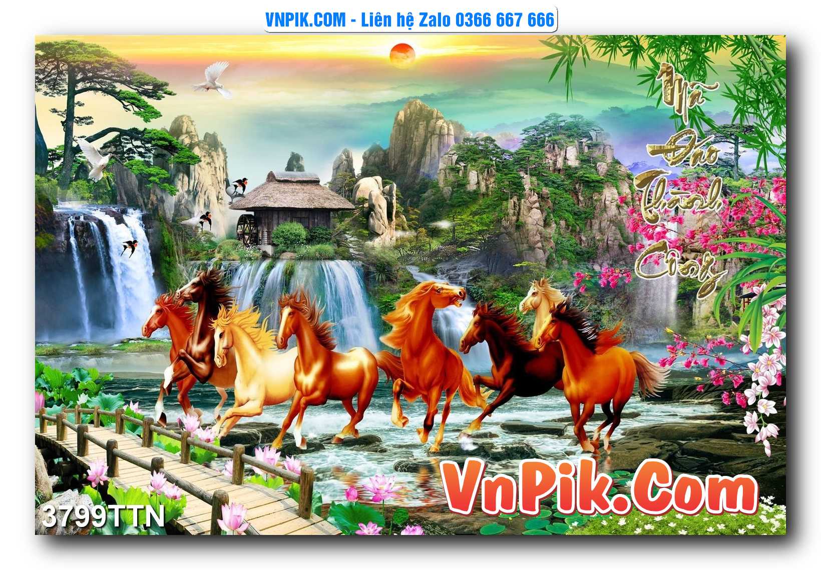 Tranh thác nước – Tranh phong thủy – Tranh treo tường mã 3799TTN