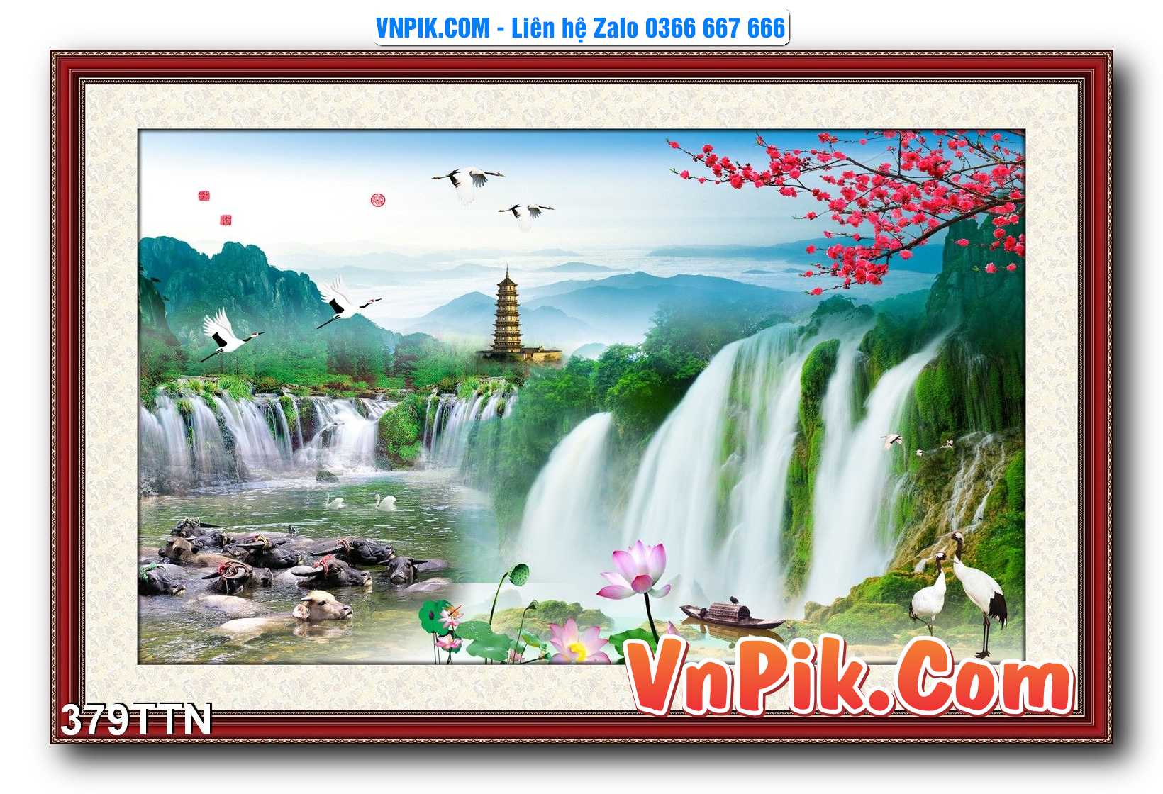 Tranh thác nước – Tranh phong thủy – Tranh treo tường mã 379TTN