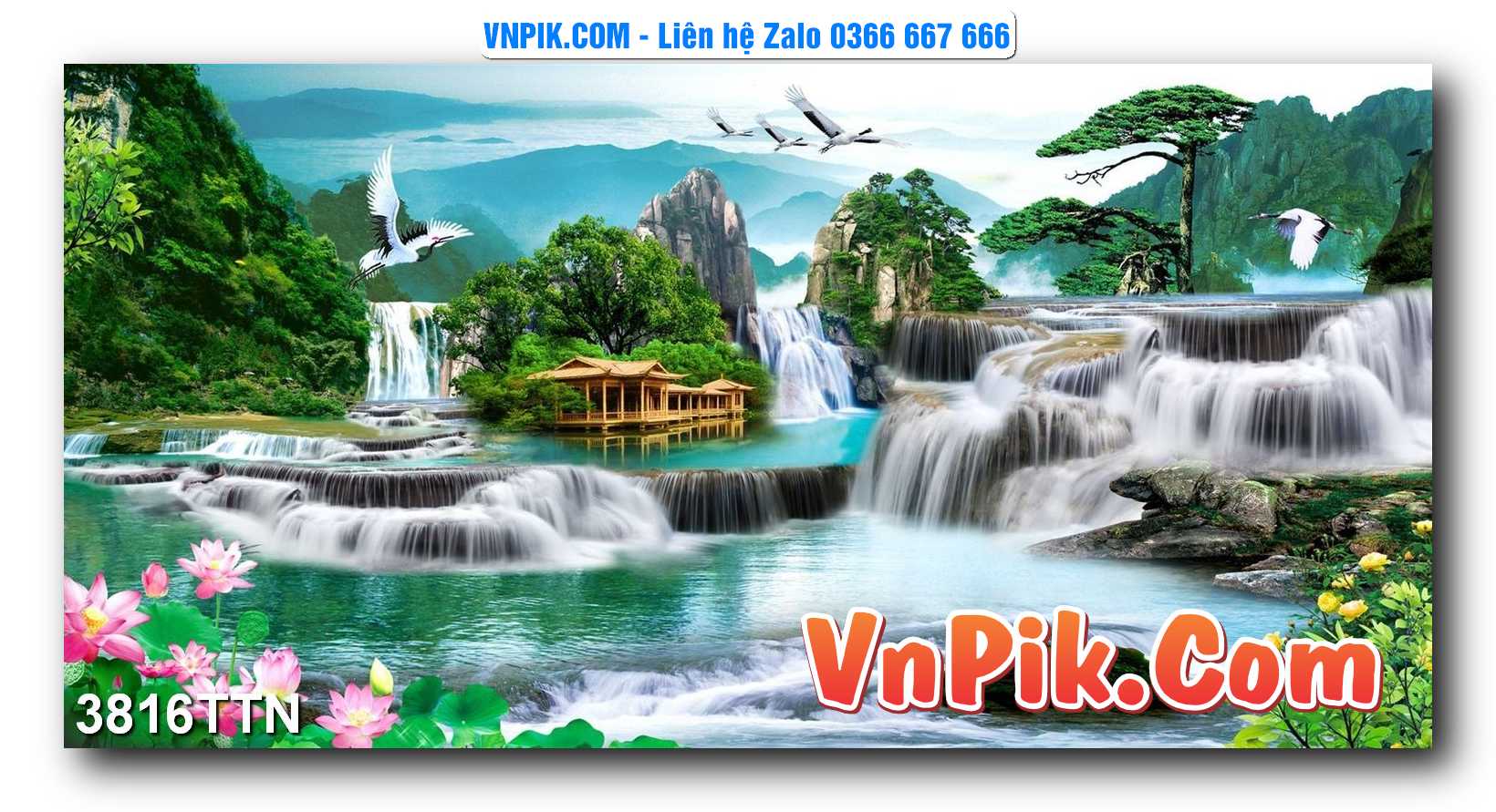 Tranh thác nước – Tranh phong thủy – Tranh treo tường mã 3816TTN
