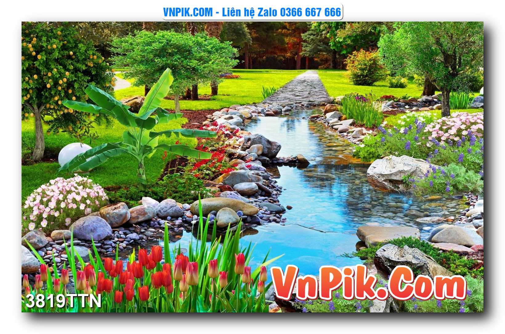 Tranh thác nước – Tranh phong thủy – Tranh treo tường mã 3819TTN