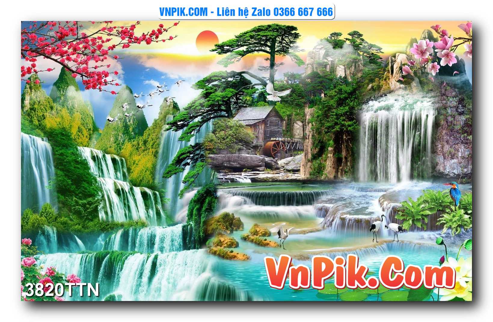 Tranh thác nước – Tranh phong thủy – Tranh treo tường mã 3820TTN