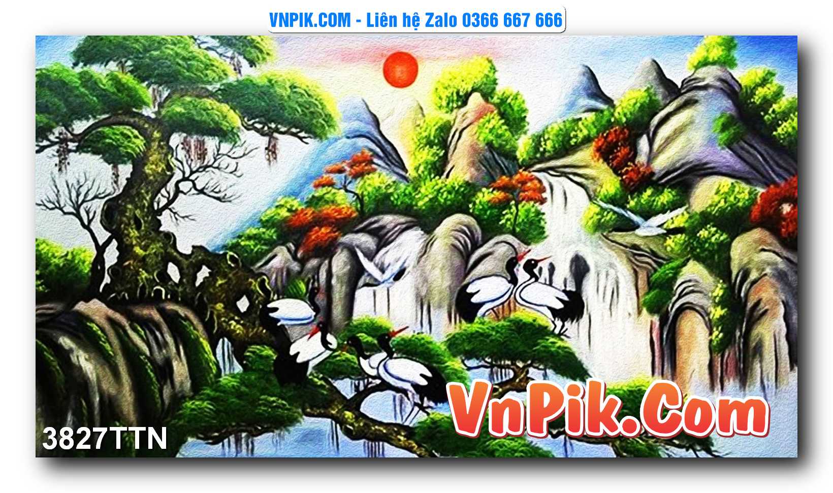 Tranh thác nước – Tranh phong thủy – Tranh treo tường mã 3827TTN