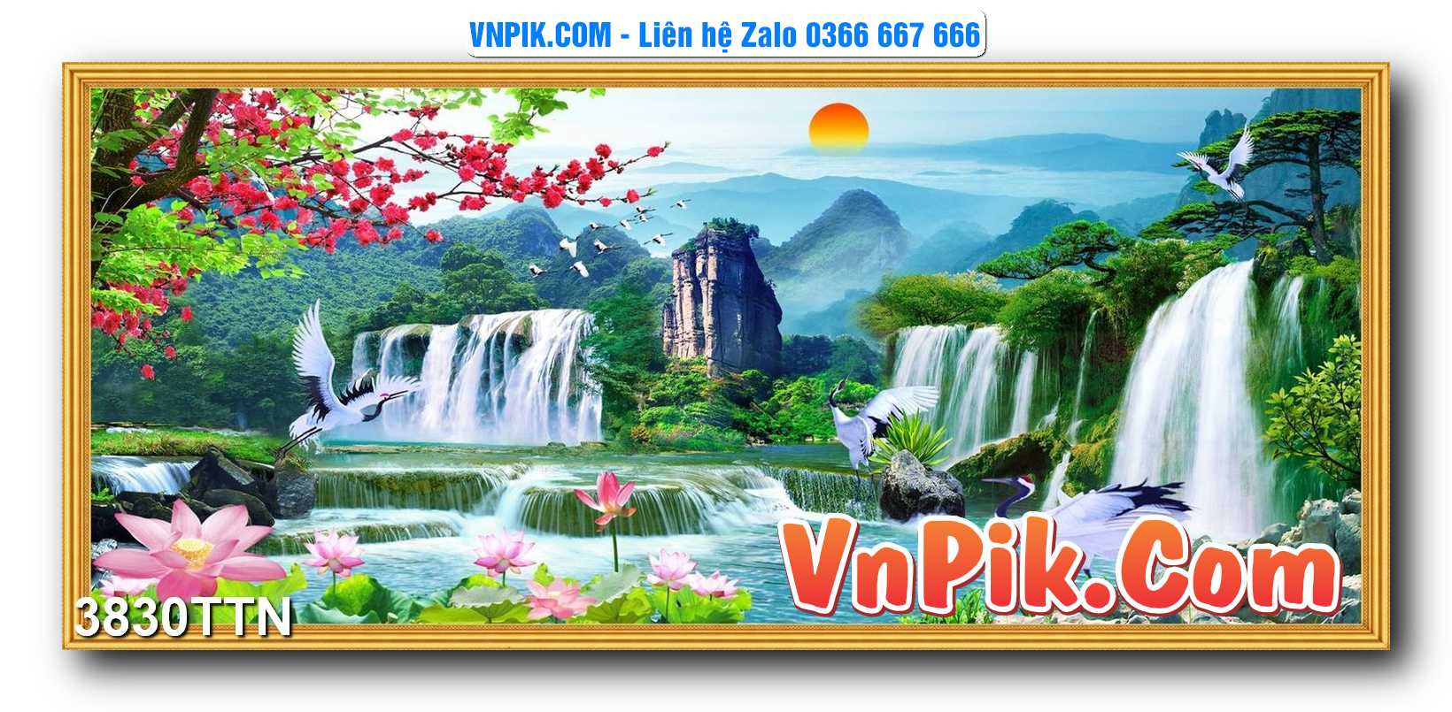 Tranh thác nước – Tranh phong thủy – Tranh treo tường mã 3830TTN