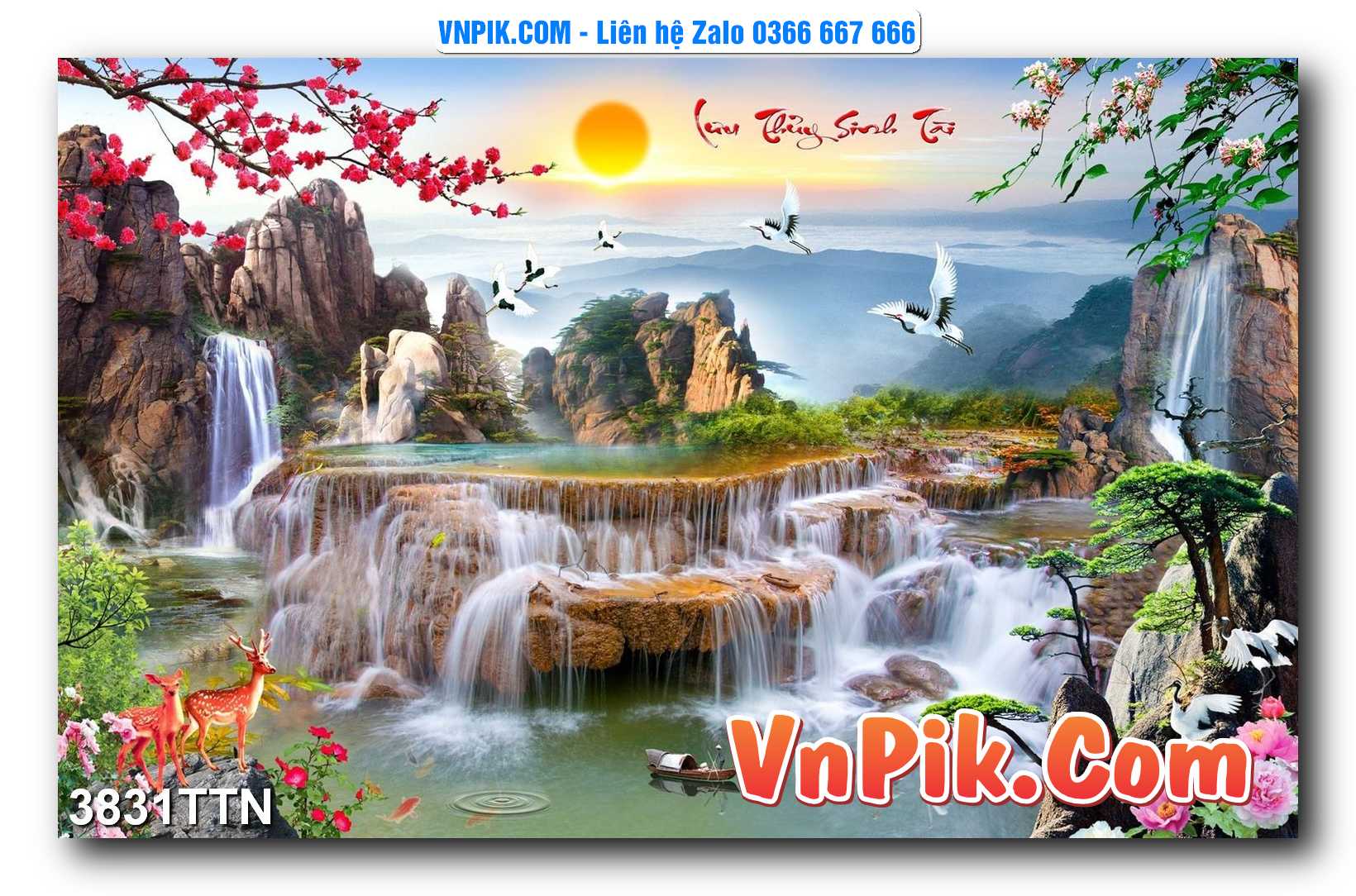 Tranh thác nước – Tranh phong thủy – Tranh treo tường mã 3831TTN