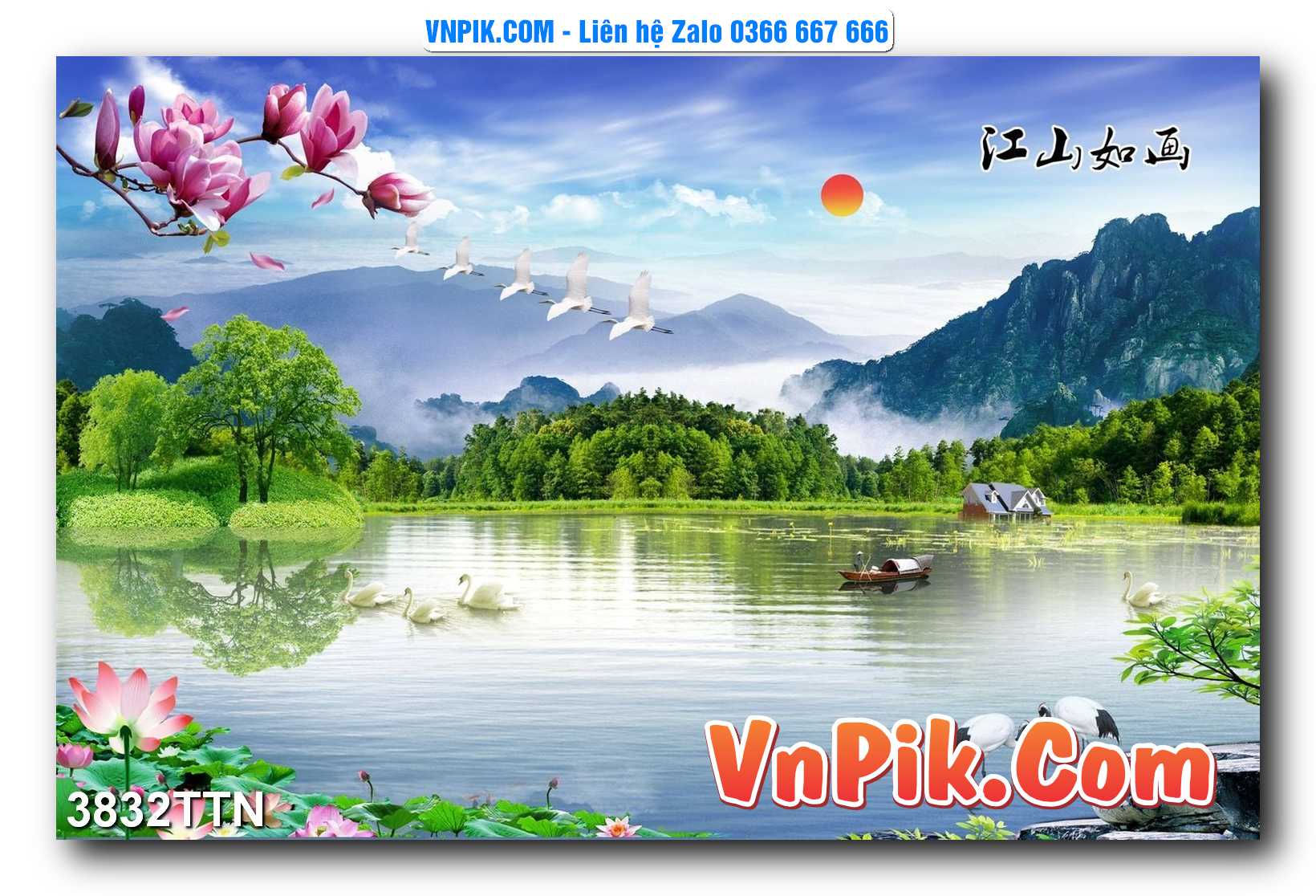 Tranh thác nước – Tranh phong thủy – Tranh treo tường mã 3832TTN