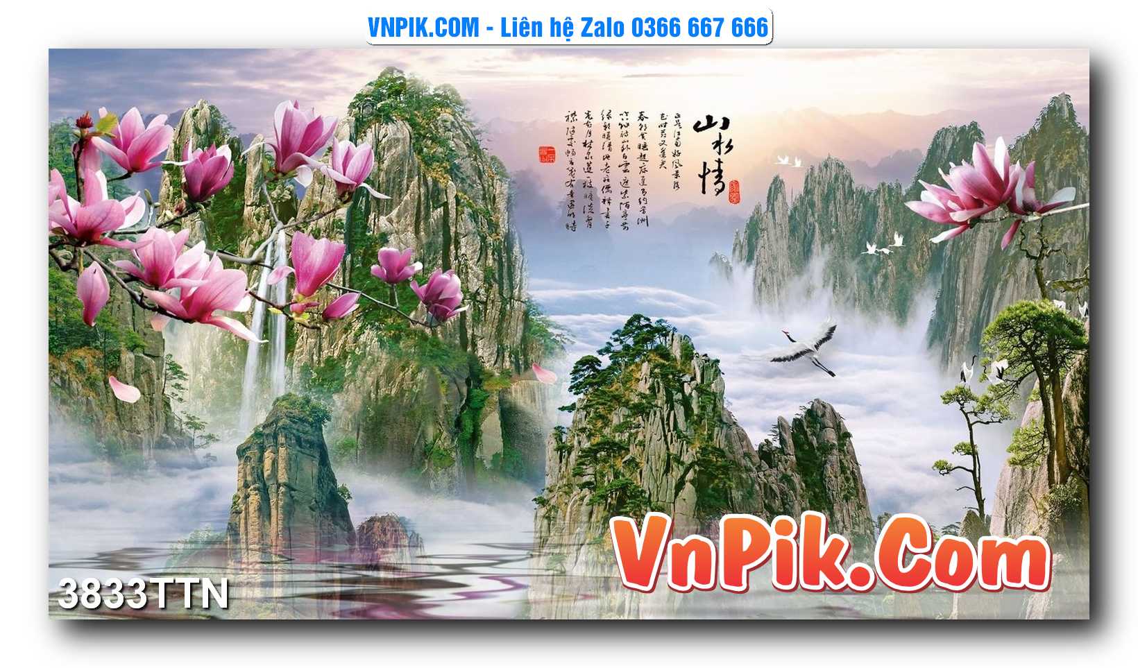 Tranh thác nước – Tranh phong thủy – Tranh treo tường mã 3833TTN
