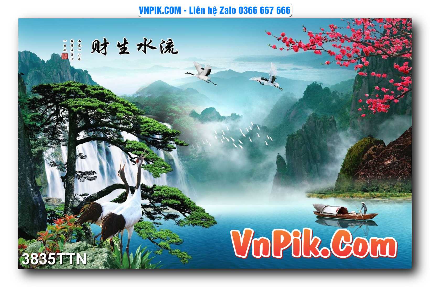 Tranh thác nước – Tranh phong thủy – Tranh treo tường mã 3835TTN