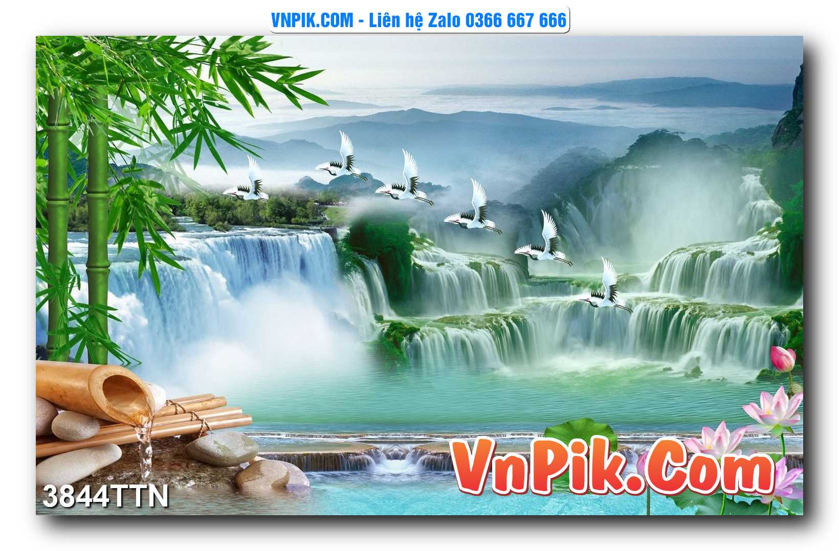 Tranh thác nước – Tranh phong thủy – Tranh treo tường mã 3844TTN
