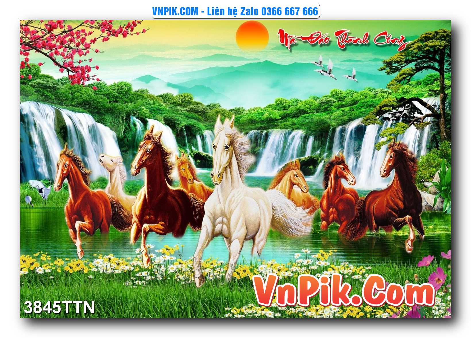 Tranh thác nước – Tranh phong thủy – Tranh treo tường mã 3845TTN