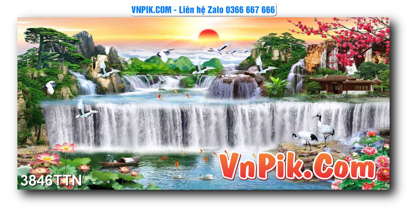 Tranh thác nước – Tranh phong thủy – Tranh treo tường mã 3846TTN