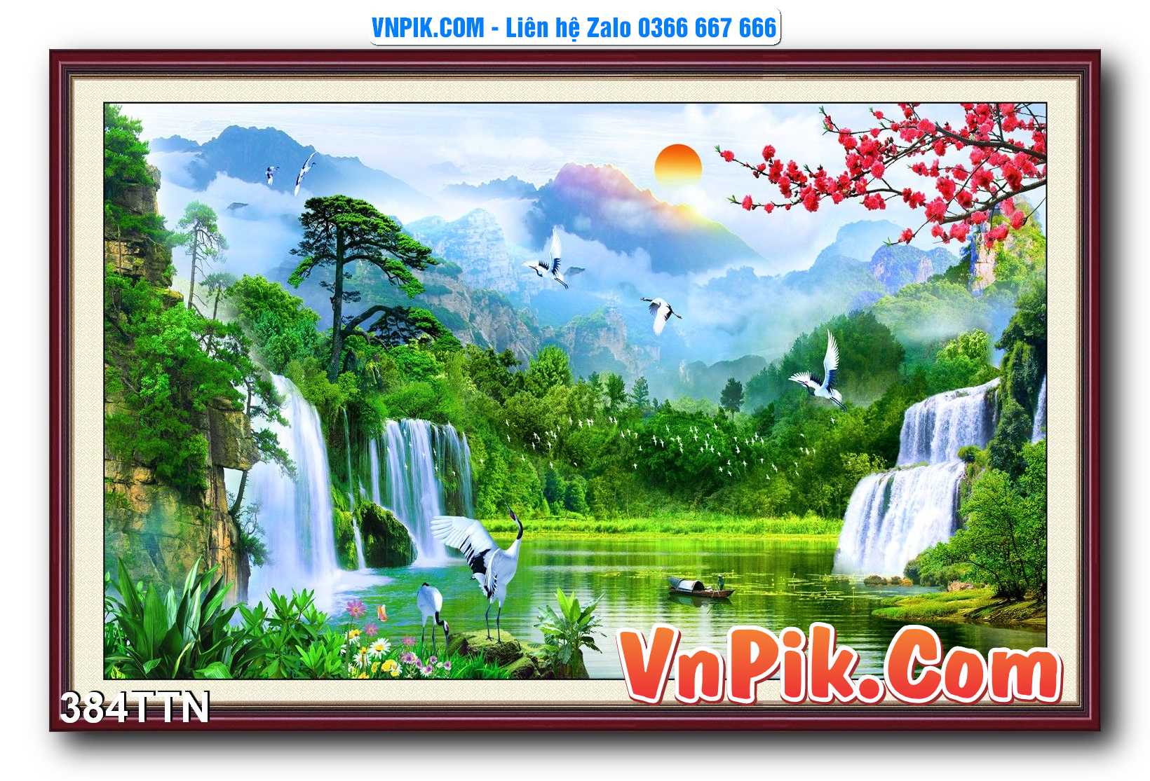 Tranh thác nước – Tranh phong thủy – Tranh treo tường mã 384TTN