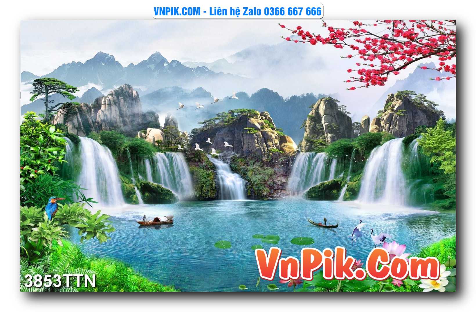 Tranh thác nước – Tranh phong thủy – Tranh treo tường mã 3853TTN