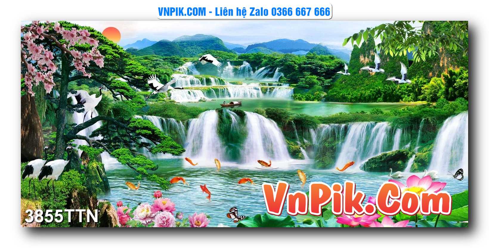 Tranh thác nước – Tranh phong thủy – Tranh treo tường mã 3855TTN