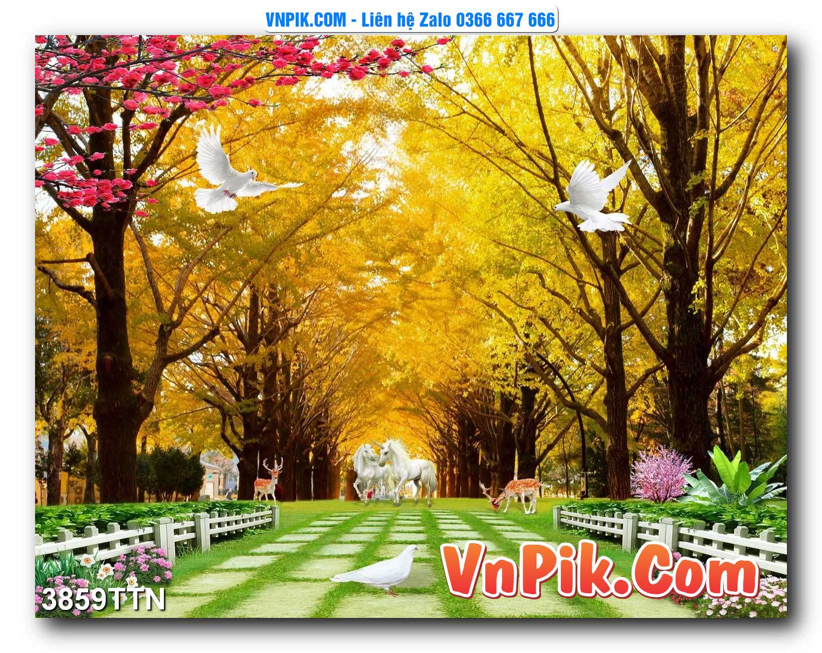 Tranh thác nước – Tranh phong thủy – Tranh treo tường mã 3859TTN