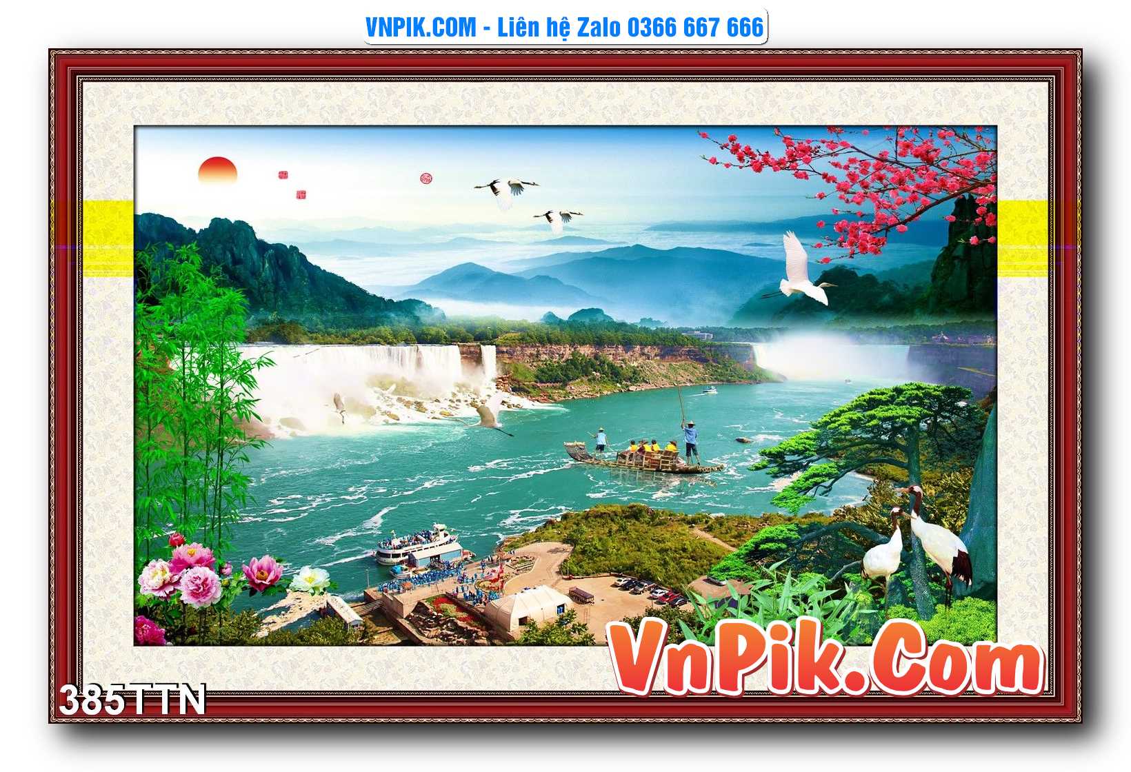 Tranh thác nước – Tranh phong thủy – Tranh treo tường mã 385TTN