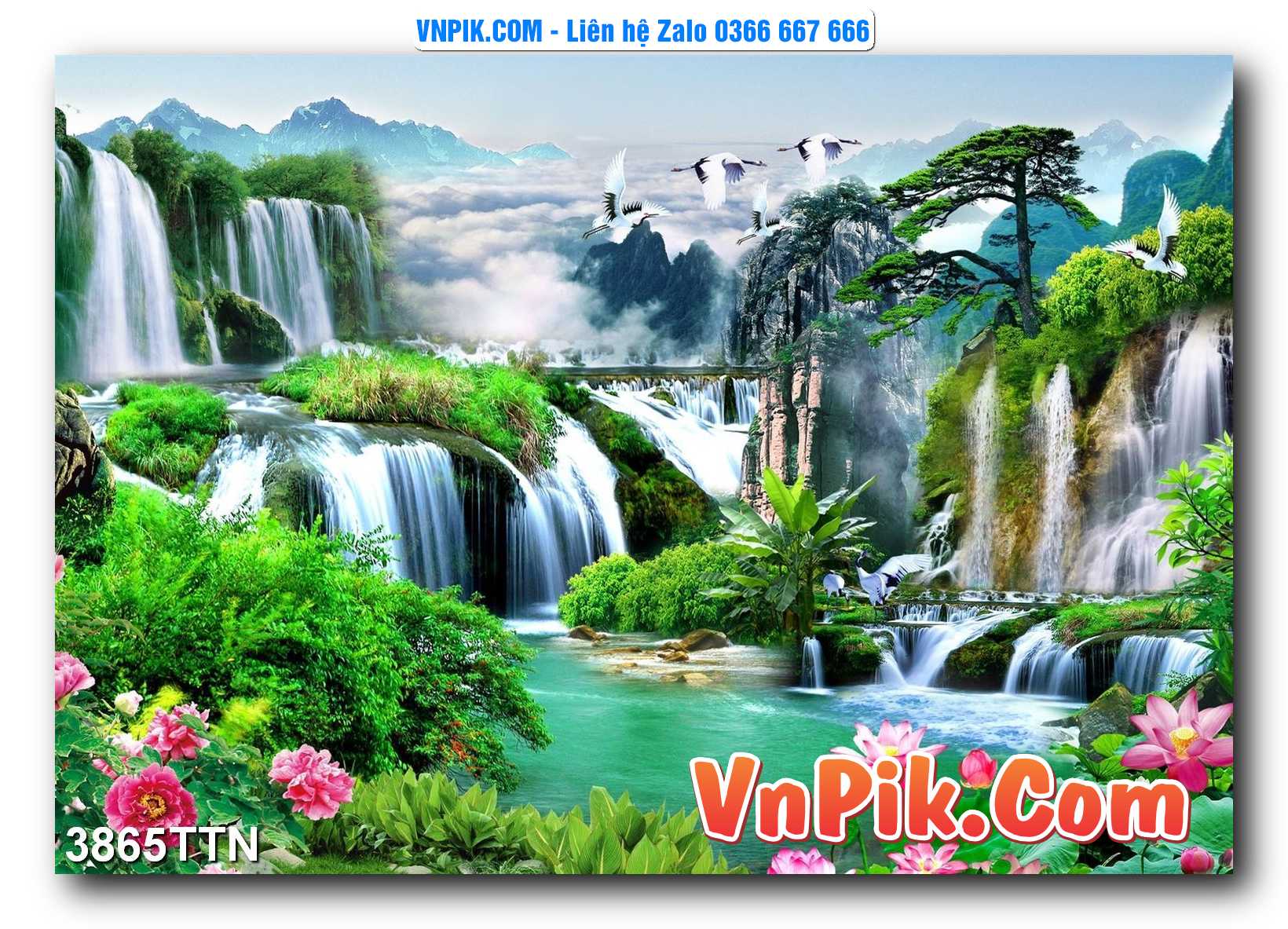 Tranh thác nước – Tranh phong thủy – Tranh treo tường mã 3865TTN