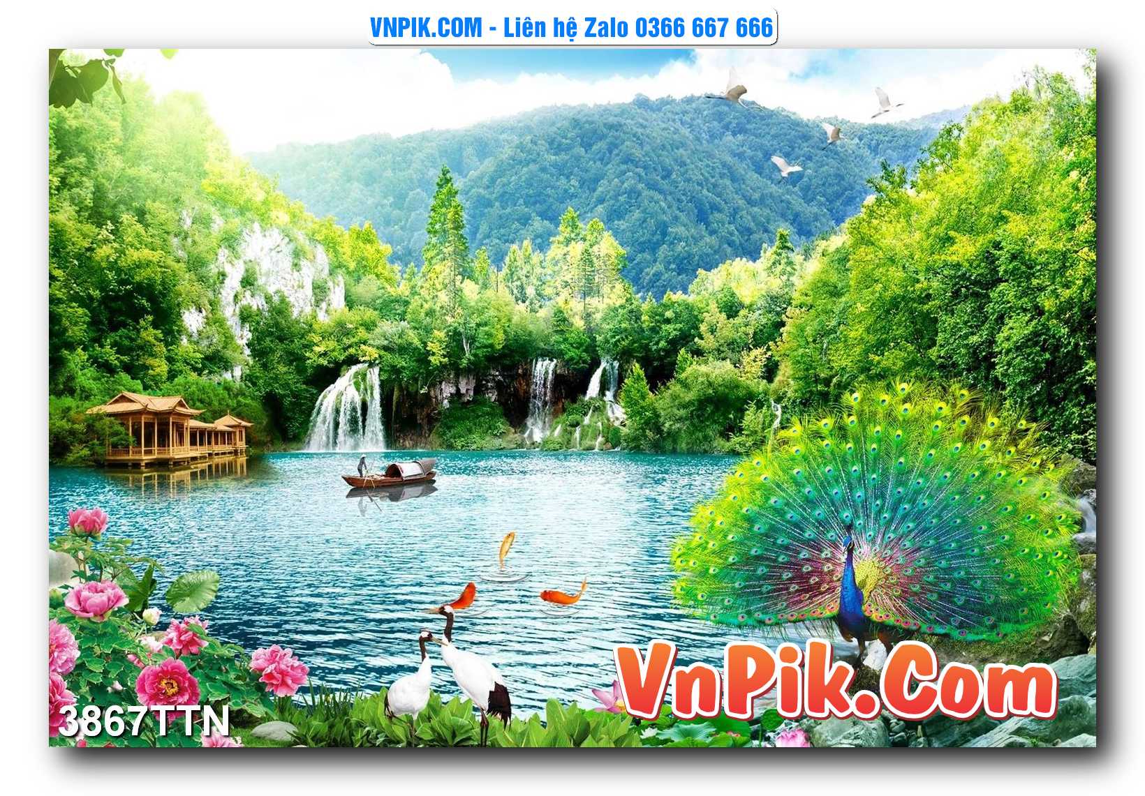 Tranh thác nước – Tranh phong thủy – Tranh treo tường mã 3867TTN