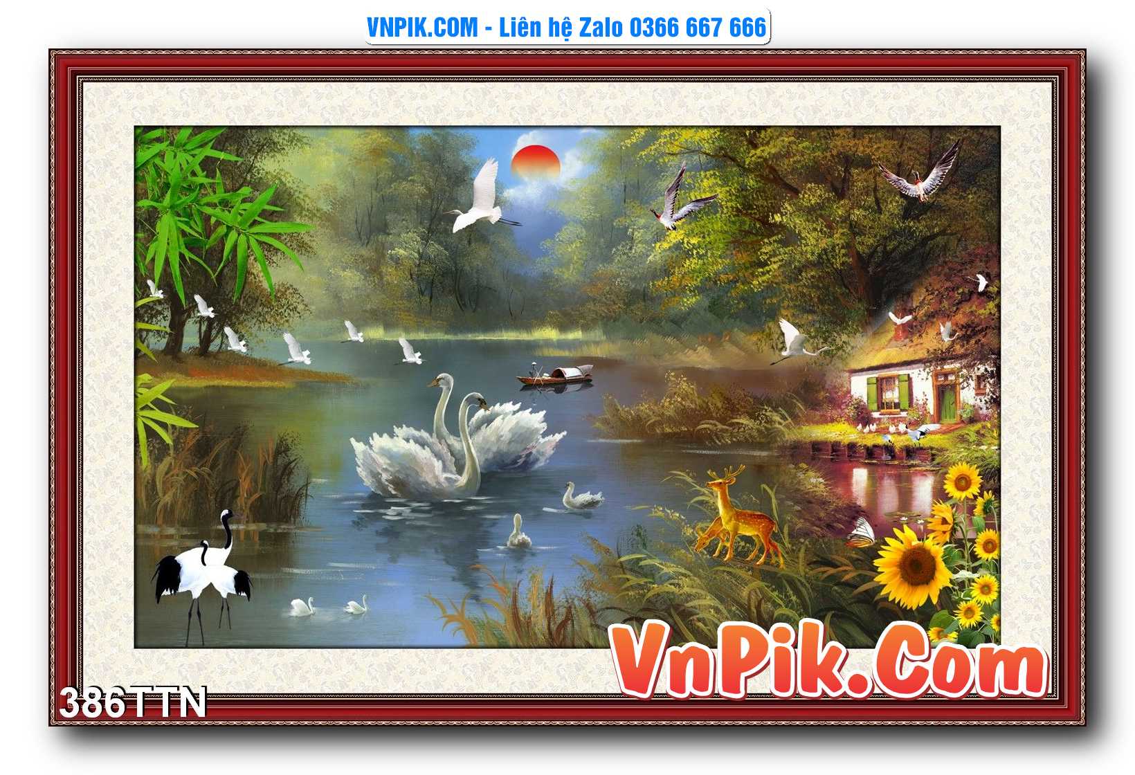 Tranh thác nước – Tranh phong thủy – Tranh treo tường mã 386TTN