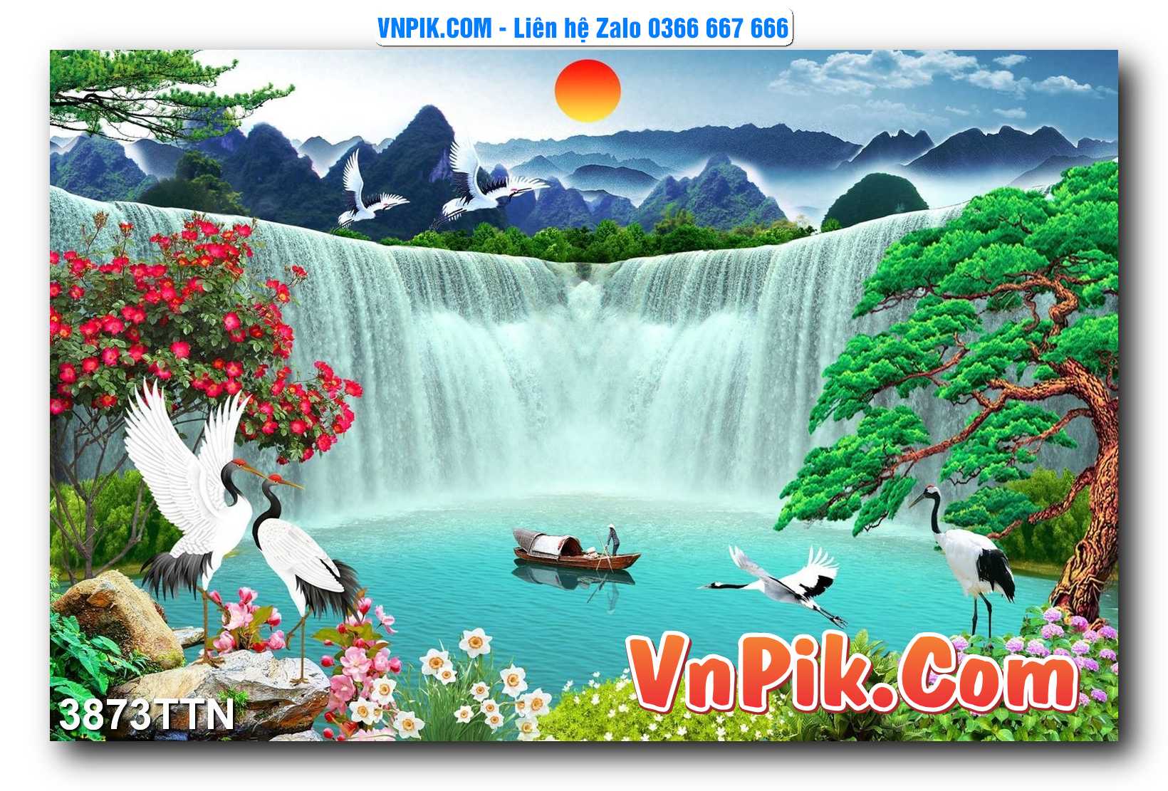 Tranh thác nước – Tranh phong thủy – Tranh treo tường mã 3873TTN