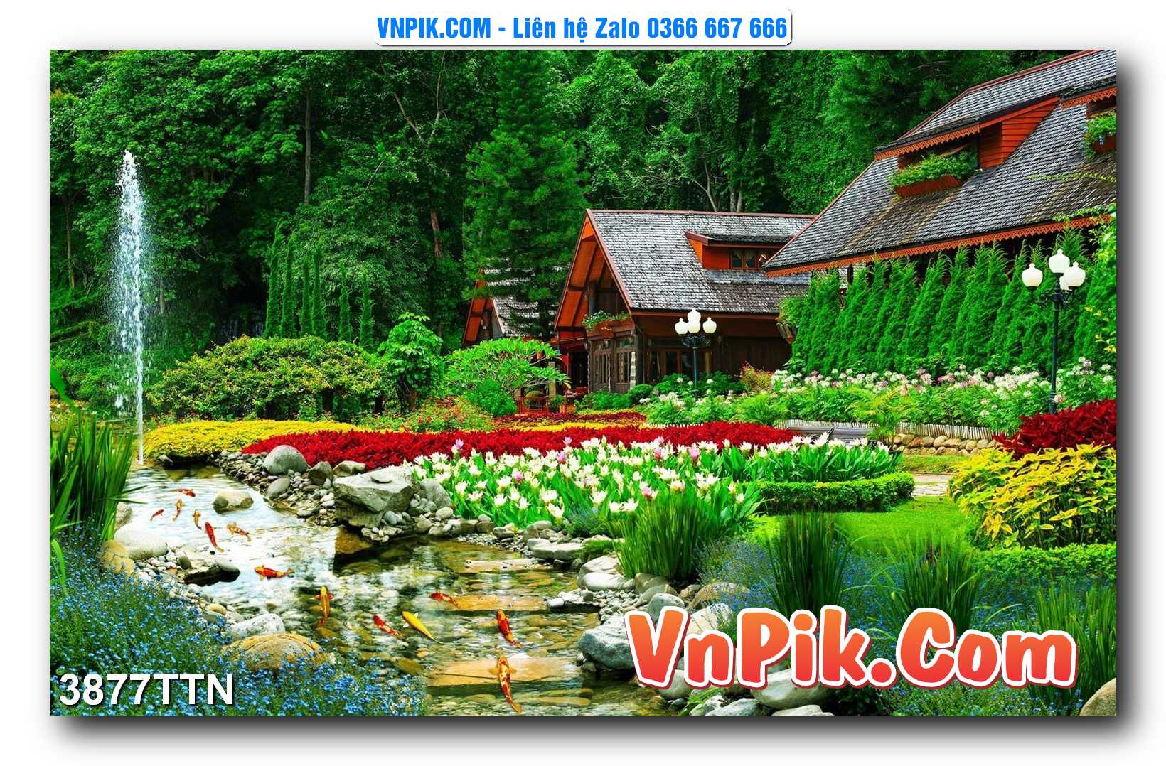 Tranh thác nước – Tranh phong thủy – Tranh treo tường mã 3877TTN