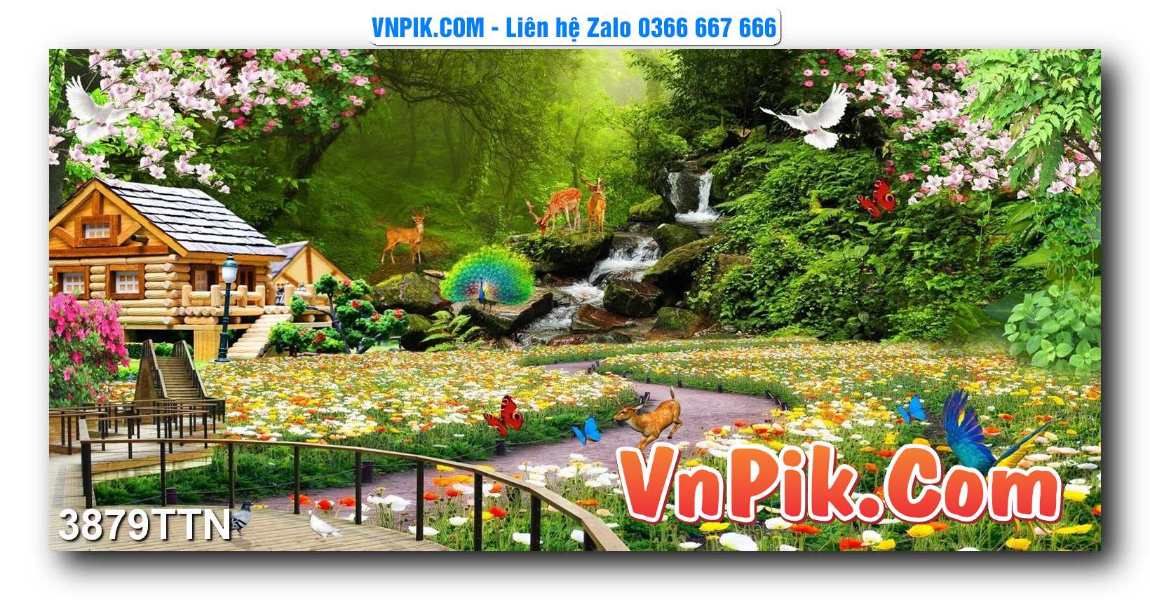 Tranh thác nước – Tranh phong thủy – Tranh treo tường mã 3879TTN