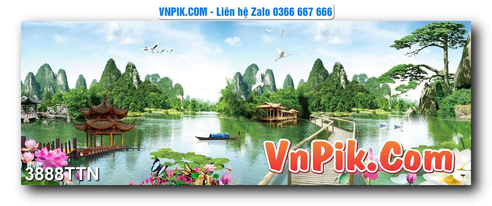 Tranh thác nước – Tranh phong thủy – Tranh treo tường mã 3888TTN