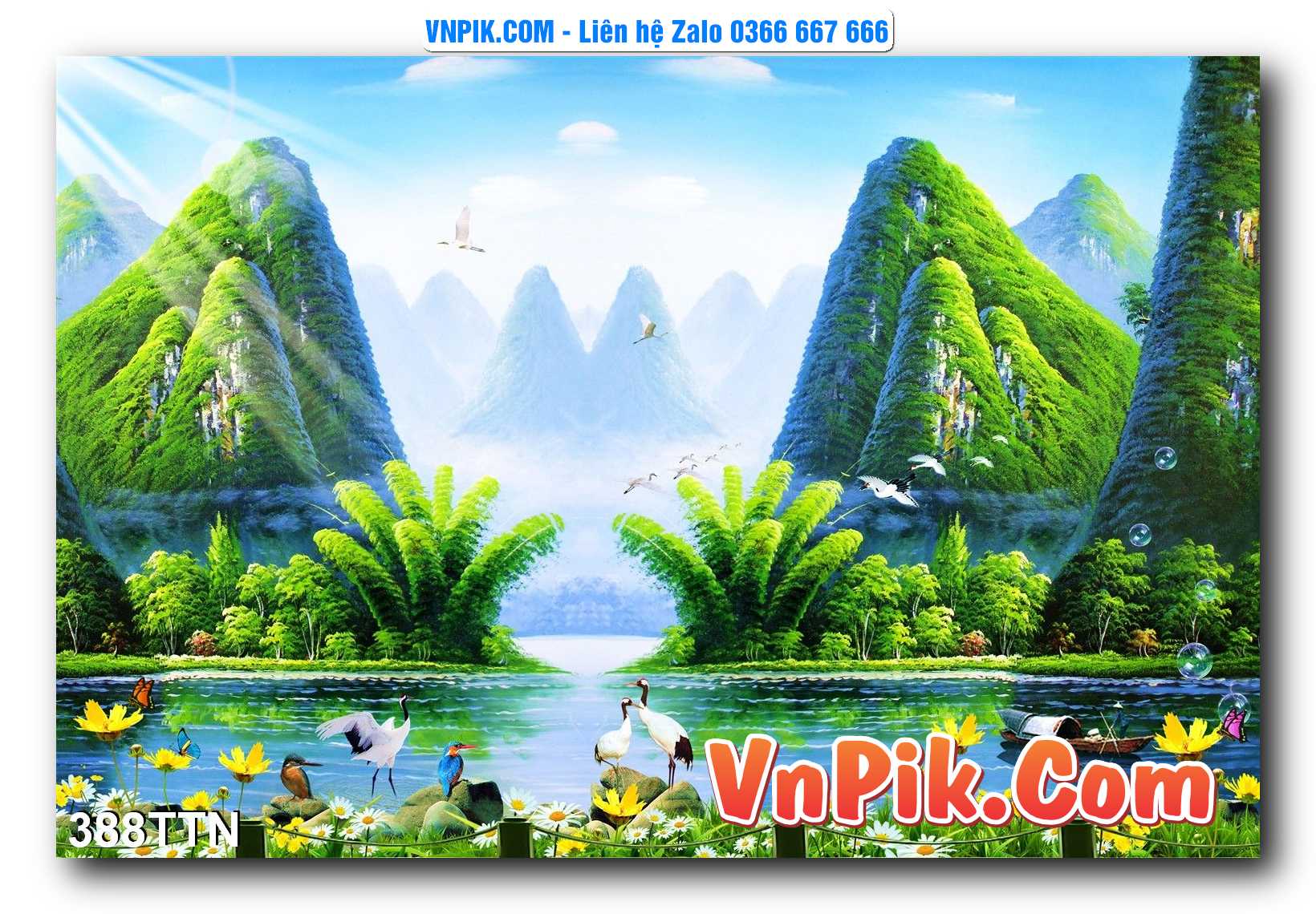 Tranh thác nước – Tranh phong thủy – Tranh treo tường mã 388TTN