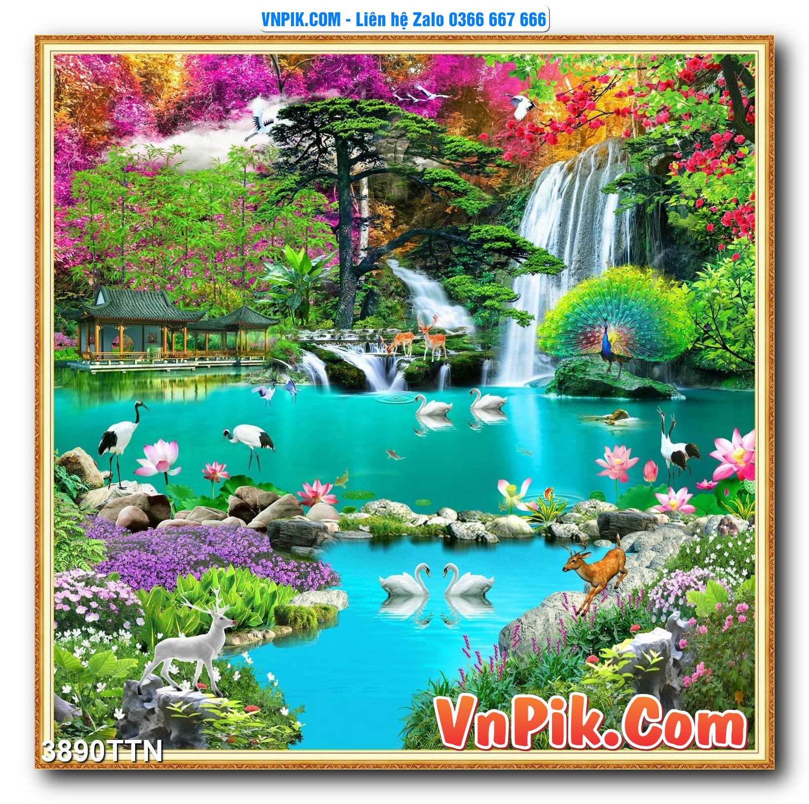 Tranh thác nước – Tranh phong thủy – Tranh treo tường mã 3890TTN