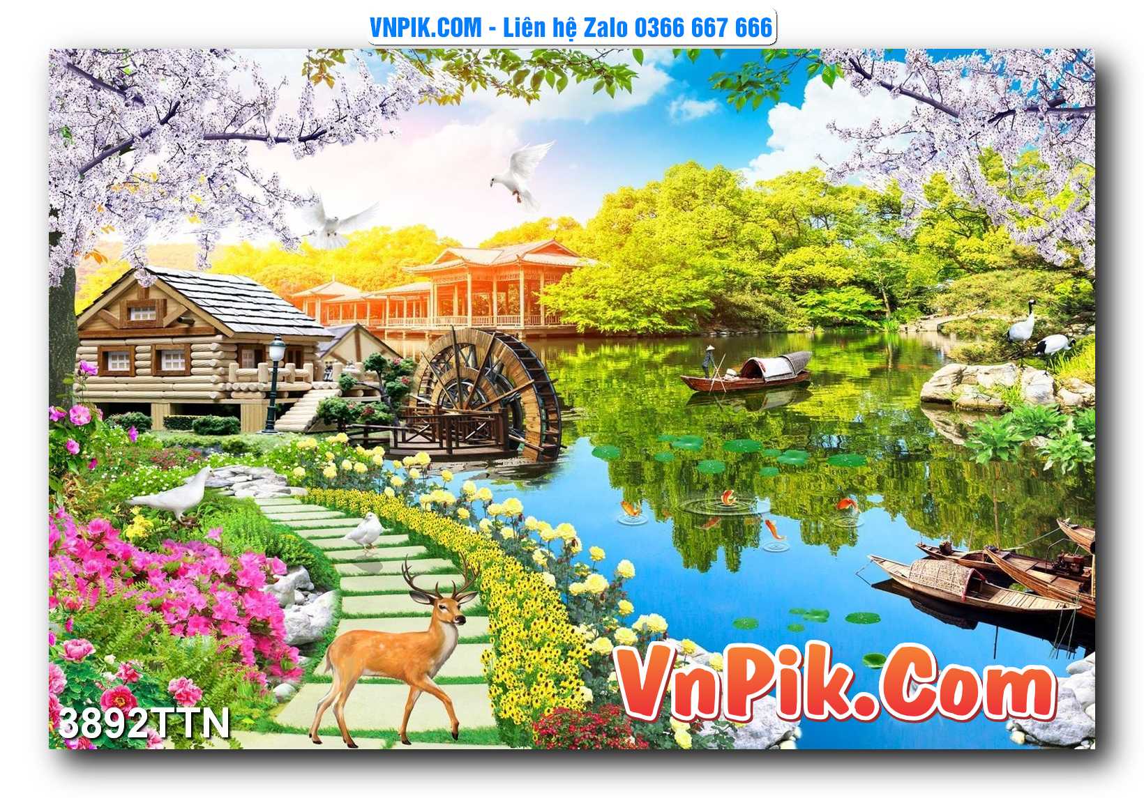 Tranh thác nước – Tranh phong thủy – Tranh treo tường mã 3892TTN