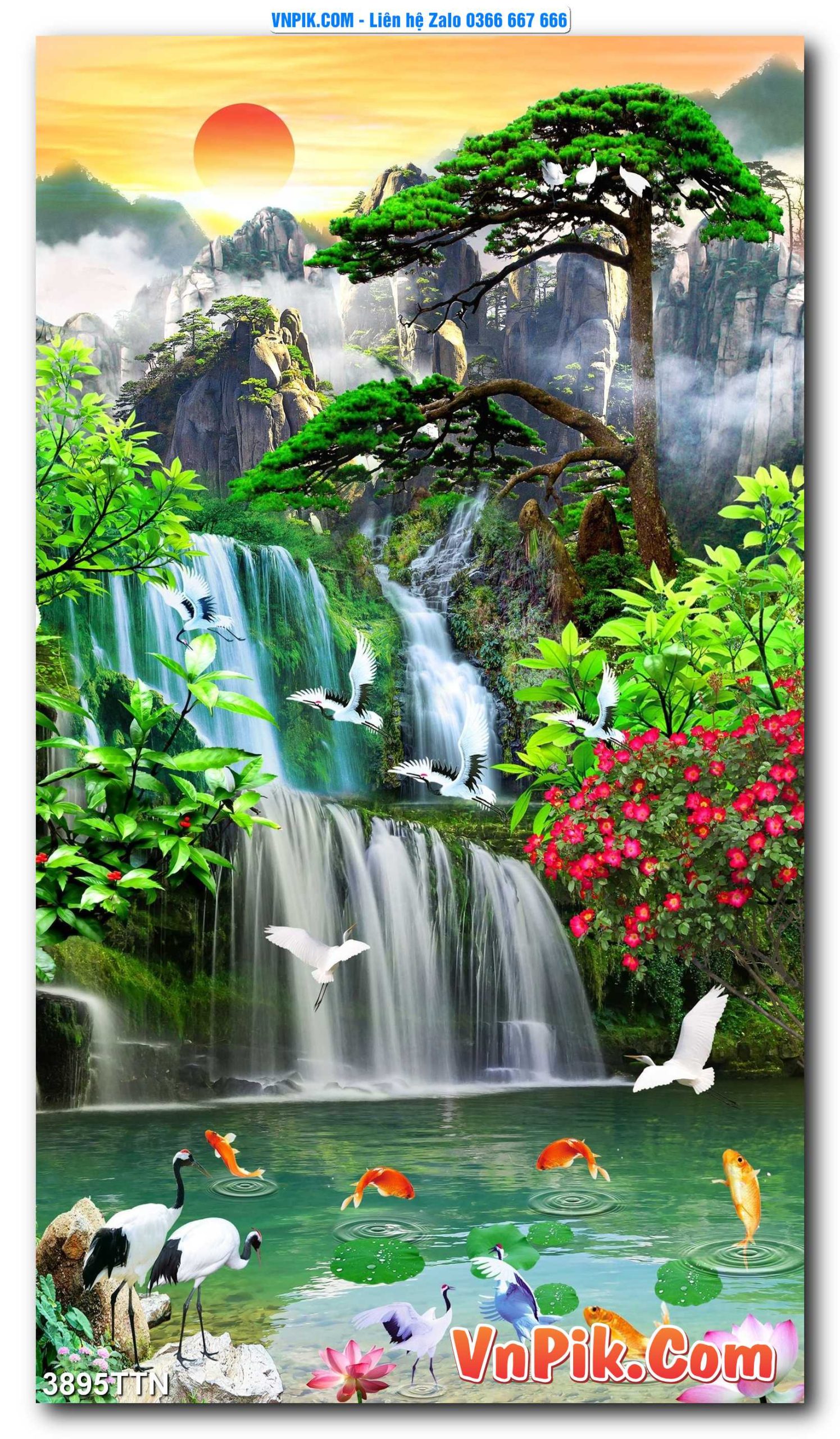 Tranh thác nước – Tranh phong thủy – Tranh treo tường mã 3895TTN
