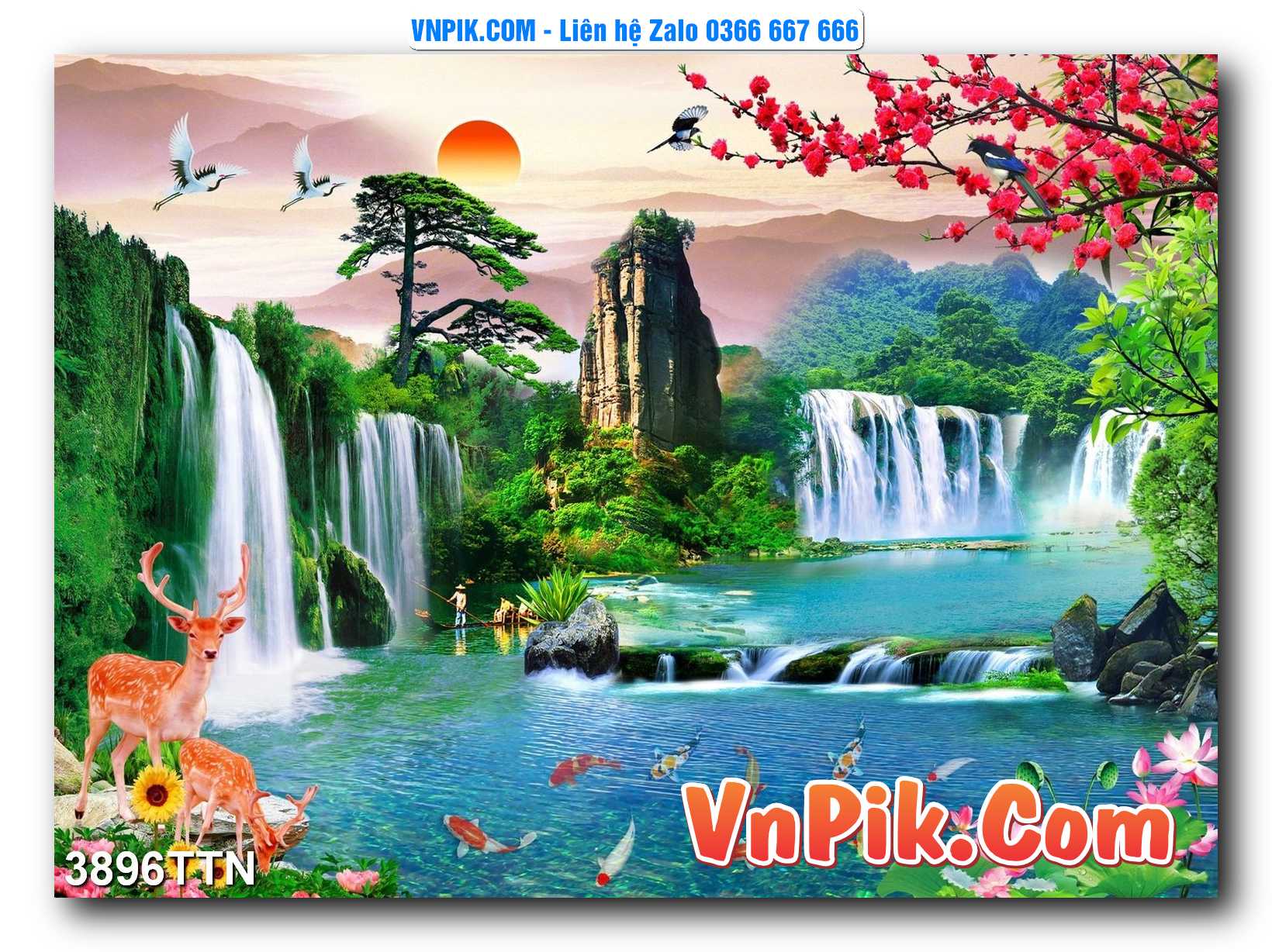 Tranh thác nước – Tranh phong thủy – Tranh treo tường mã 3896TTN