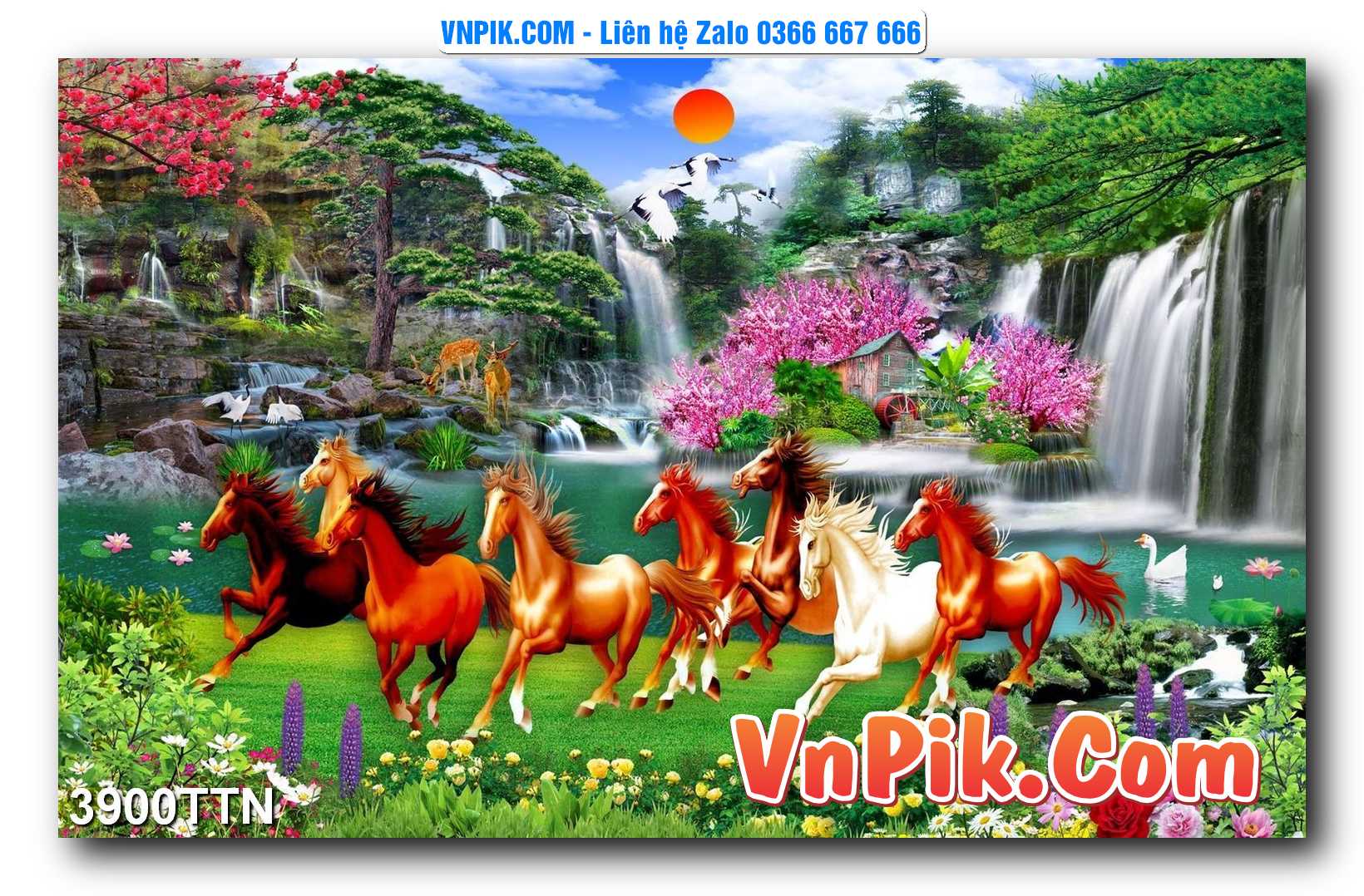 Tranh thác nước – Tranh phong thủy – Tranh treo tường mã 3900TTN