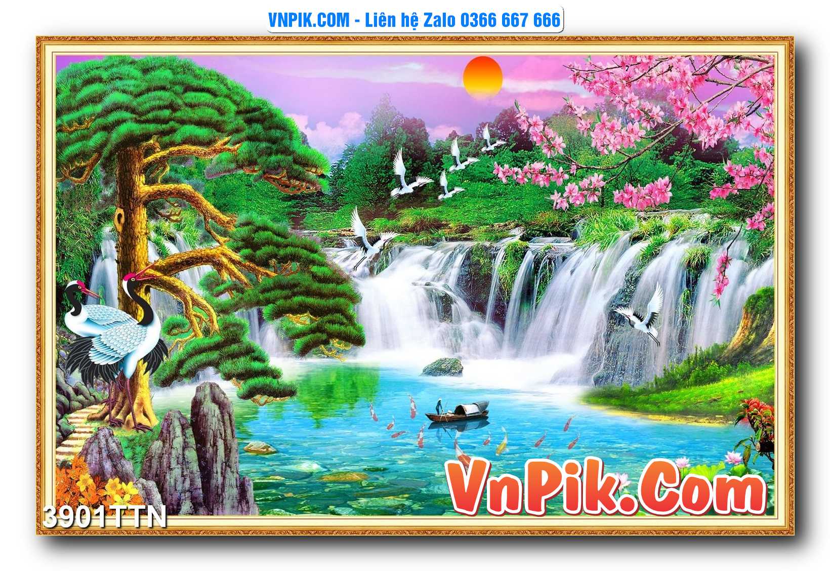 Tranh thác nước – Tranh phong thủy – Tranh treo tường mã 3901TTN