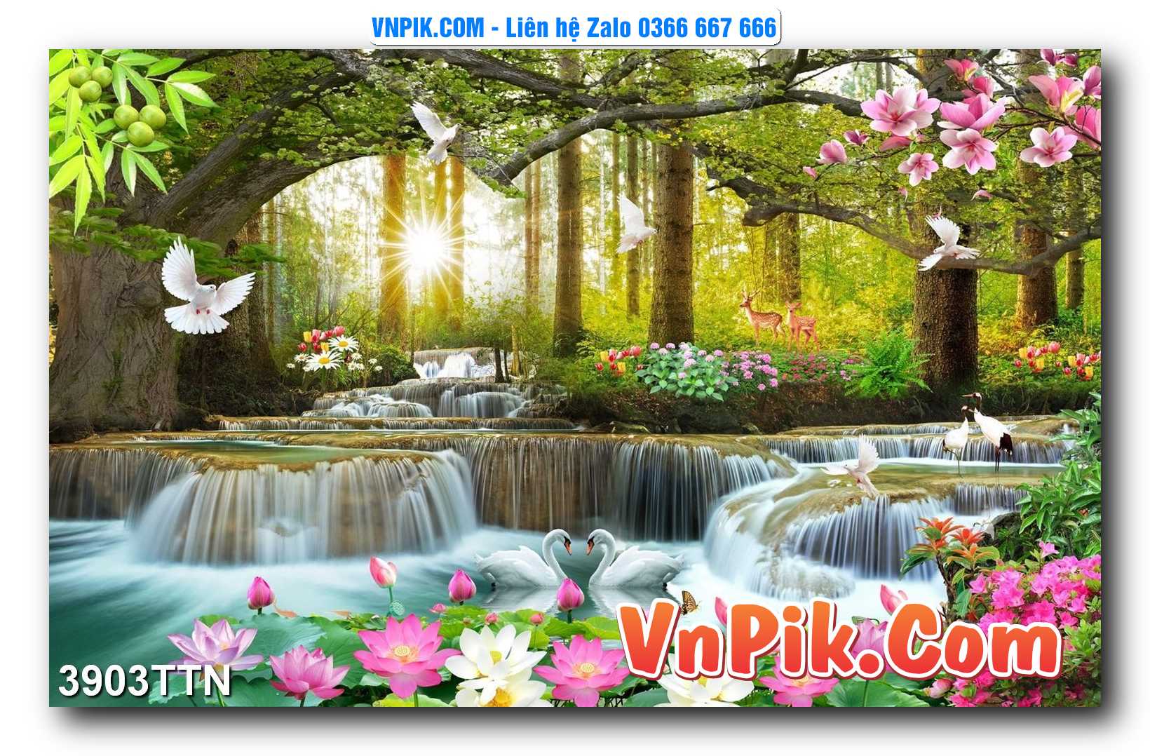 Tranh thác nước – Tranh phong thủy – Tranh treo tường mã 3903TTN