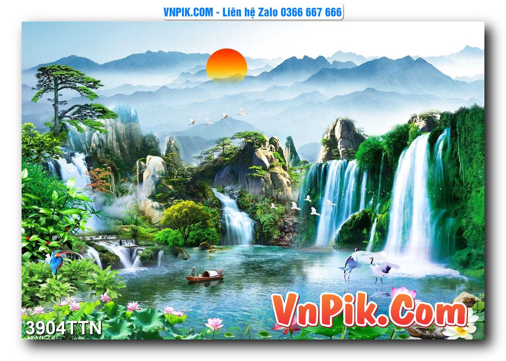 Tranh thác nước – Tranh phong thủy – Tranh treo tường mã 3904TTN