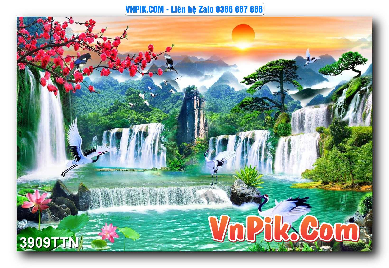 Tranh thác nước – Tranh phong thủy – Tranh treo tường mã 3909TTN
