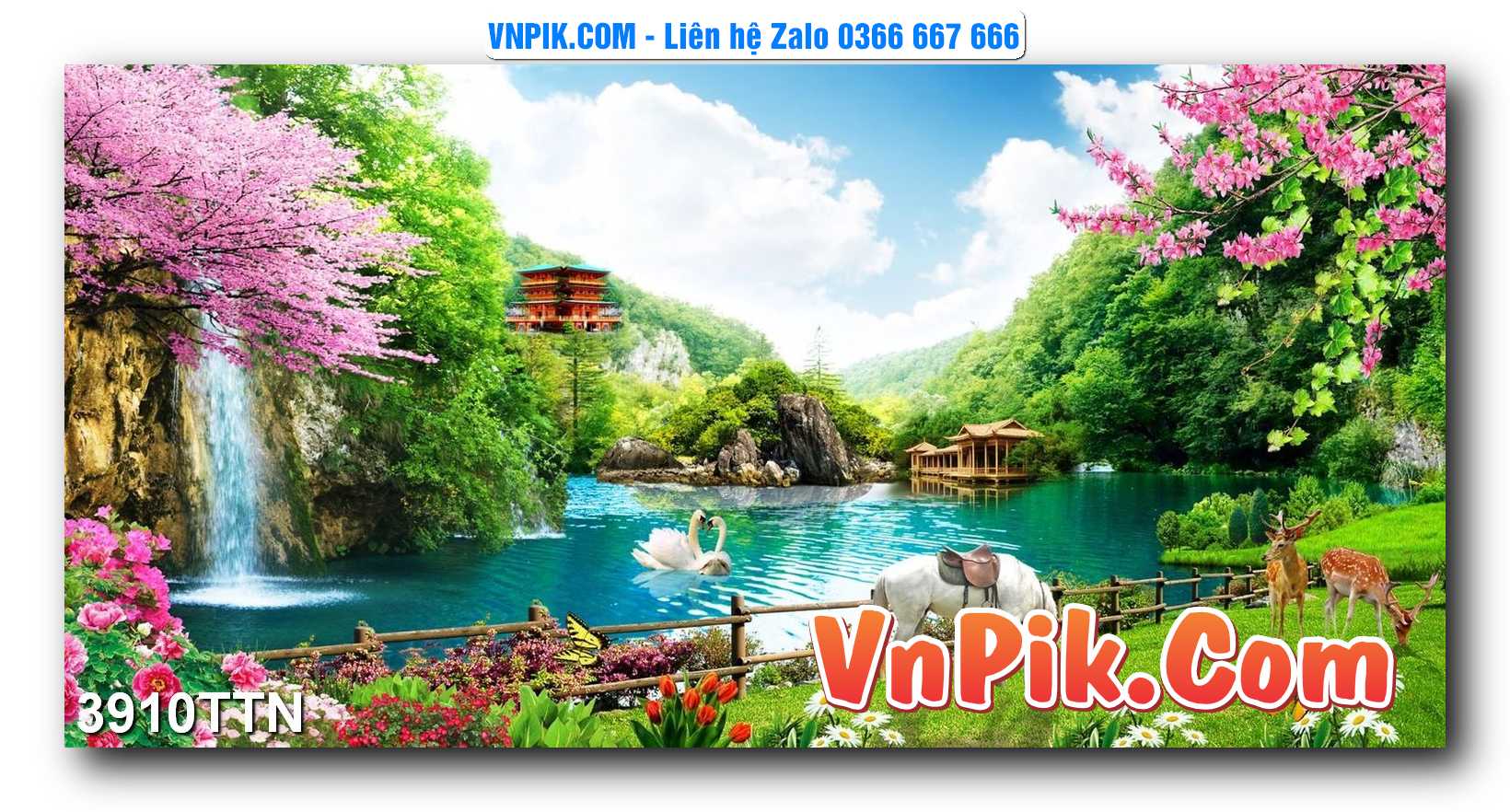 Tranh thác nước – Tranh phong thủy – Tranh treo tường mã 3910TTN