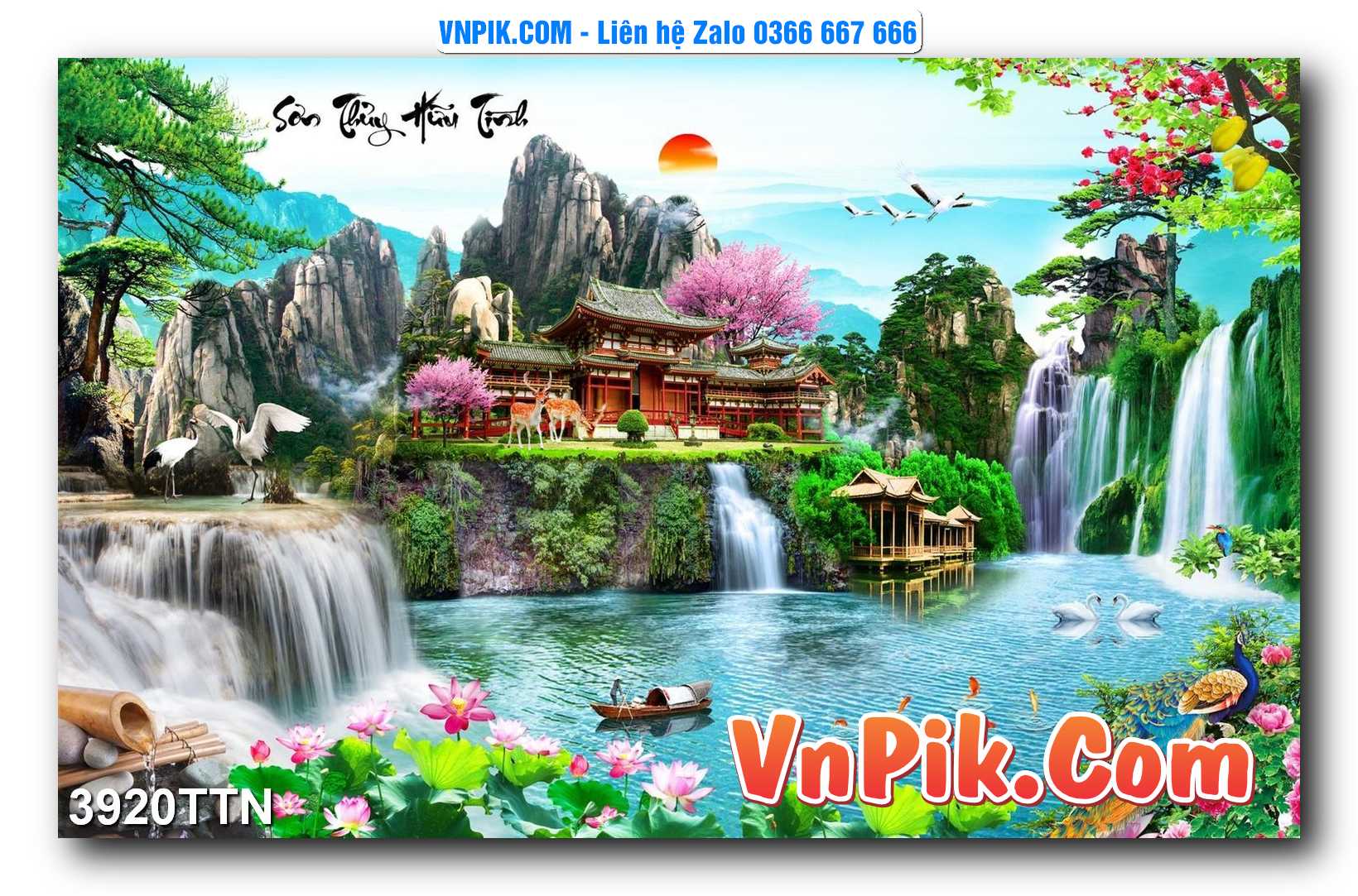 Tranh thác nước – Tranh phong thủy – Tranh treo tường mã 3920TTN