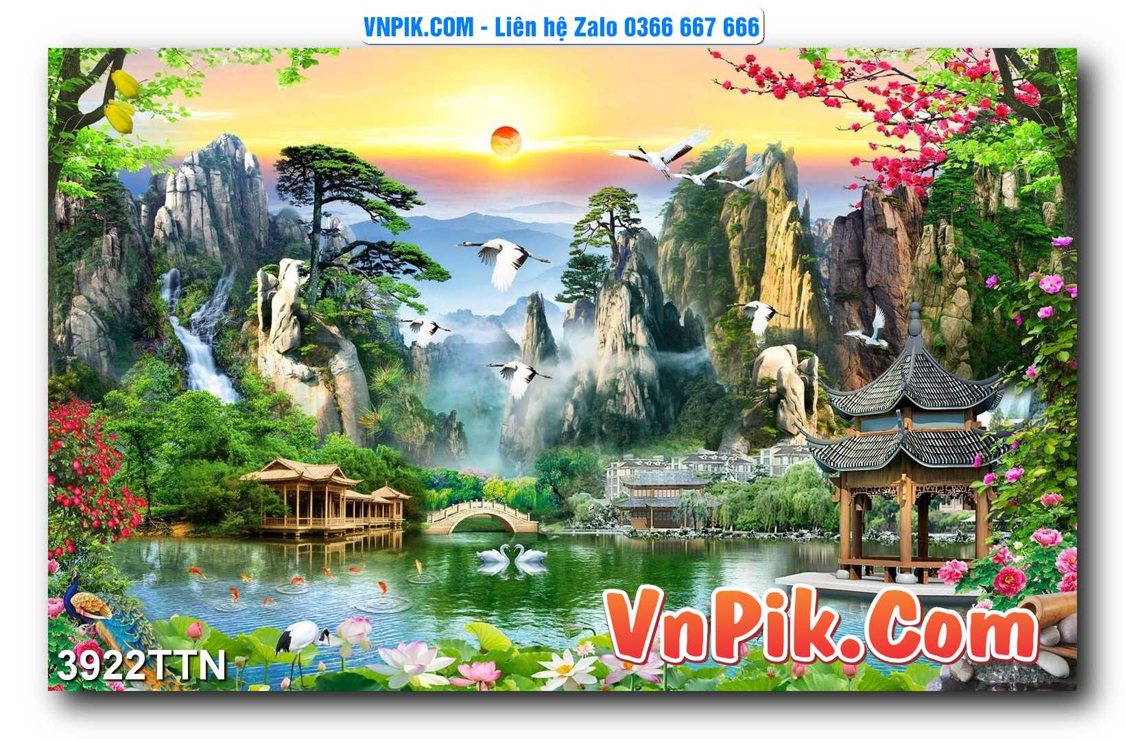 Tranh thác nước – Tranh phong thủy – Tranh treo tường mã 3922TTN