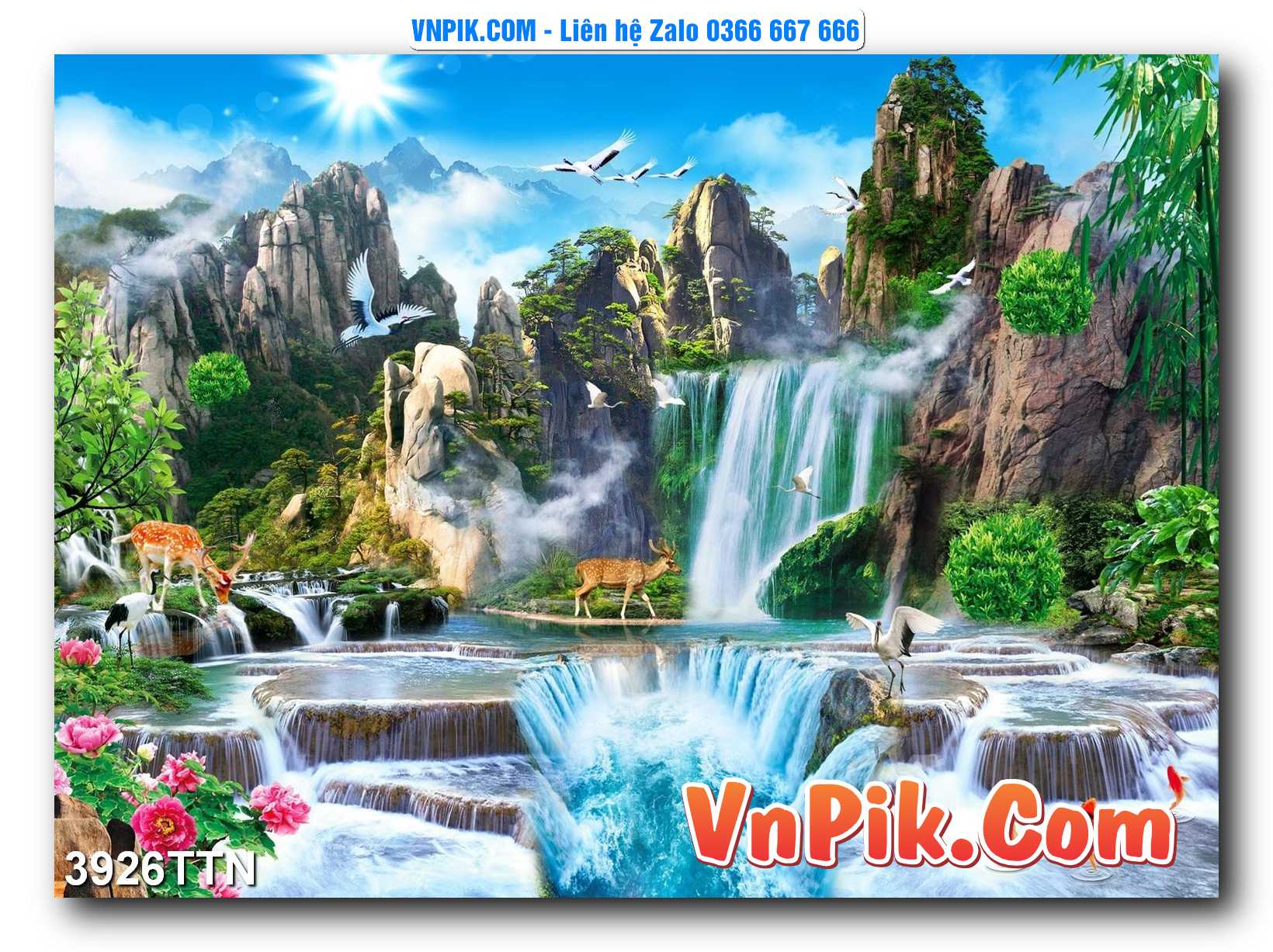 Tranh thác nước – Tranh phong thủy – Tranh treo tường mã 3926TTN