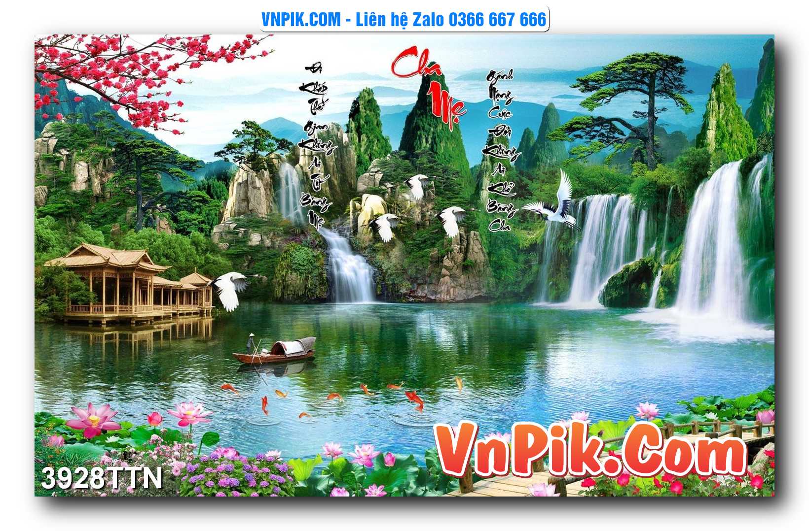 Tranh thác nước – Tranh phong thủy – Tranh treo tường mã 3928TTN